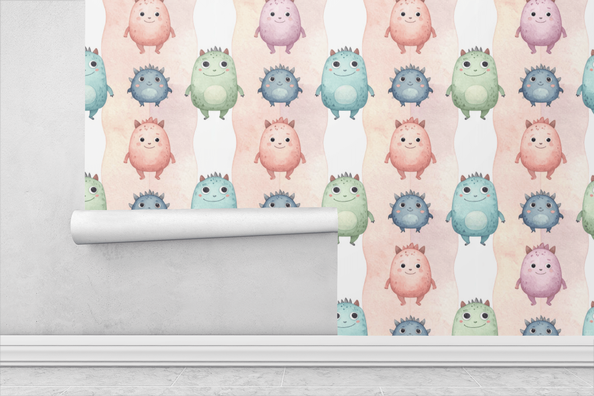 Friendly Monster Parade Wallpaper Peel and Stick Wallpaper | Accent Haus