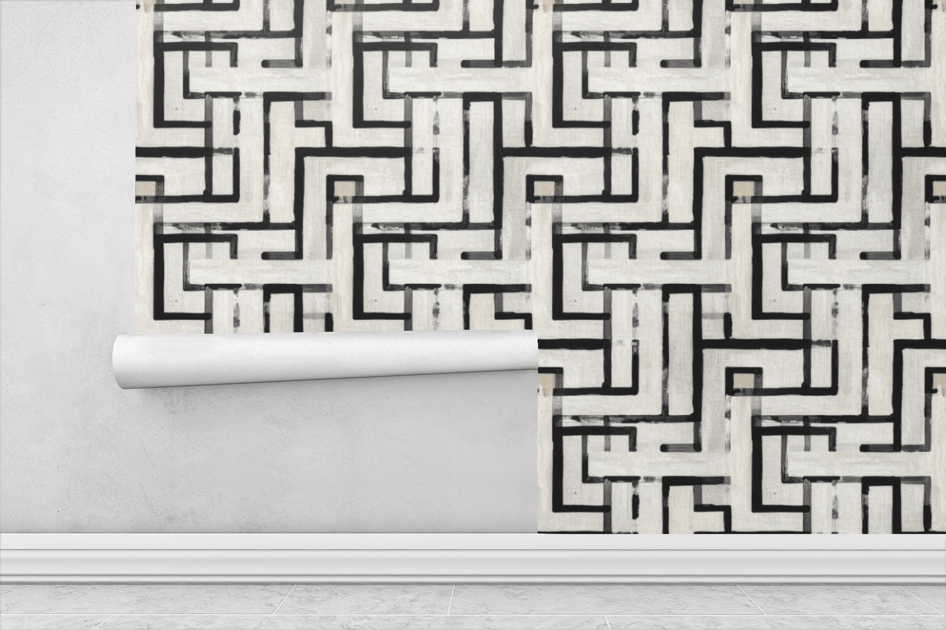 Minimalist Maze Lines Wallpaper Peel and Stick Wallpaper | Accent Haus