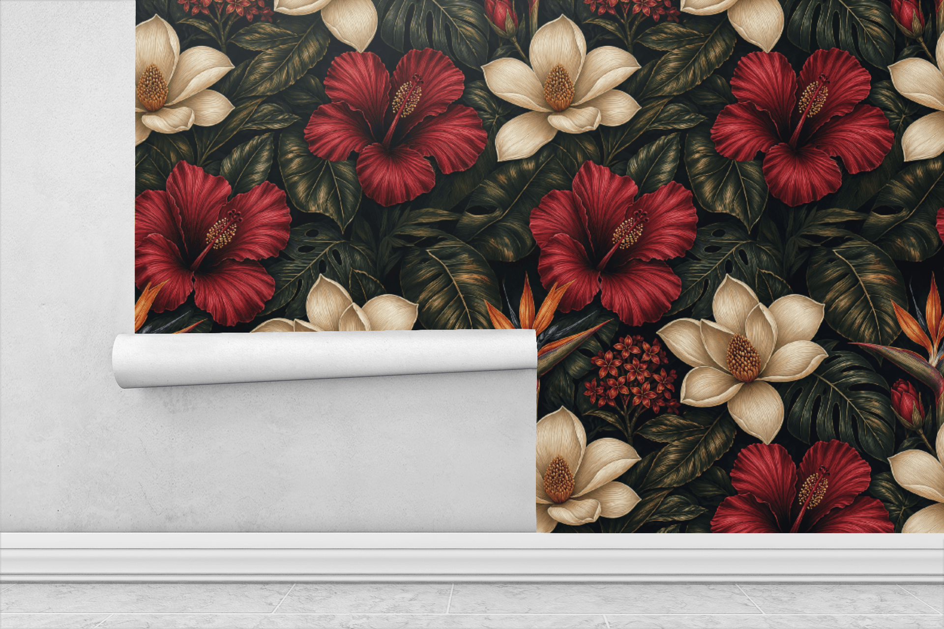 Midnight Botanical Luxe Wallpaper Peel and Stick Wallpaper | Accent Haus