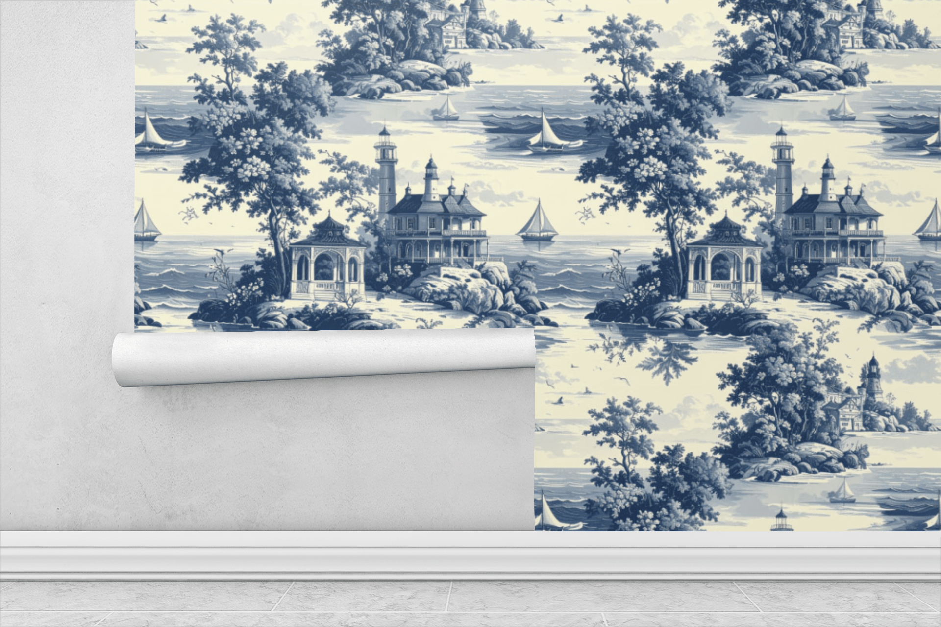 Antique Seaside Resort Wallpaper Peel and Stick Wallpaper | Accent Haus