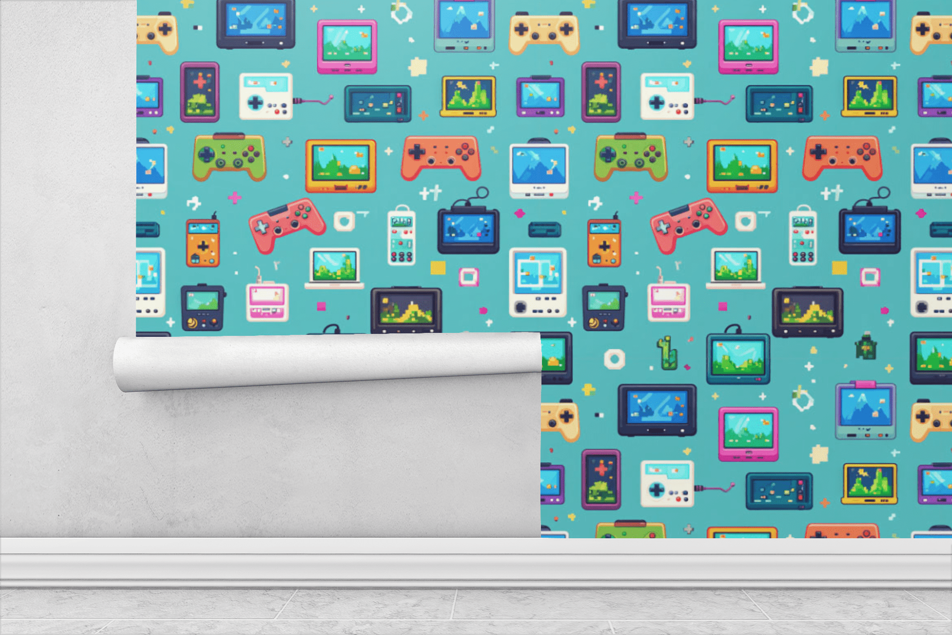 Pixel Pocket World Wallpaper Peel and Stick Wallpaper | Accent Haus