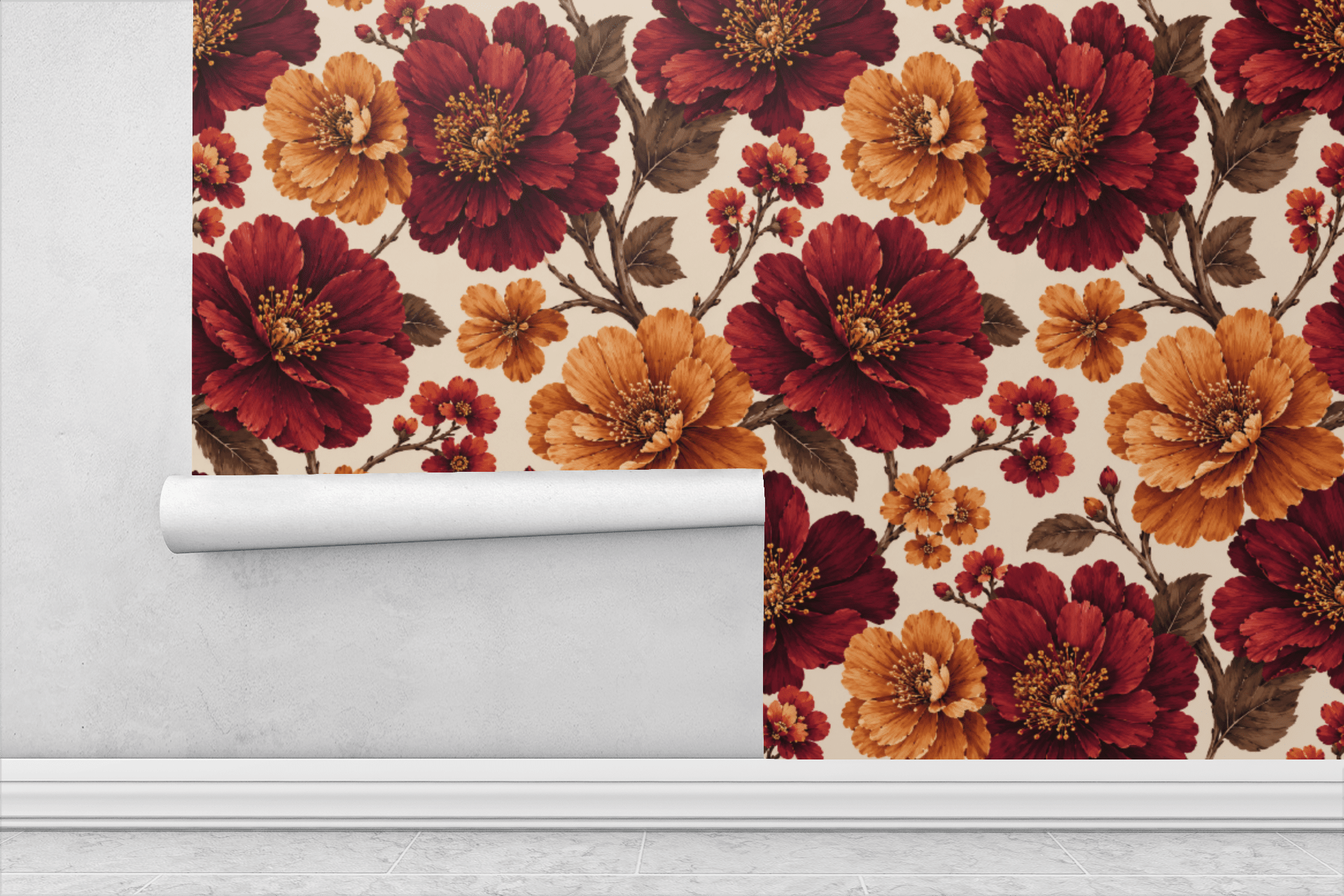 Ember Floral Wallpaper Peel and Stick Wallpaper | Accent Haus