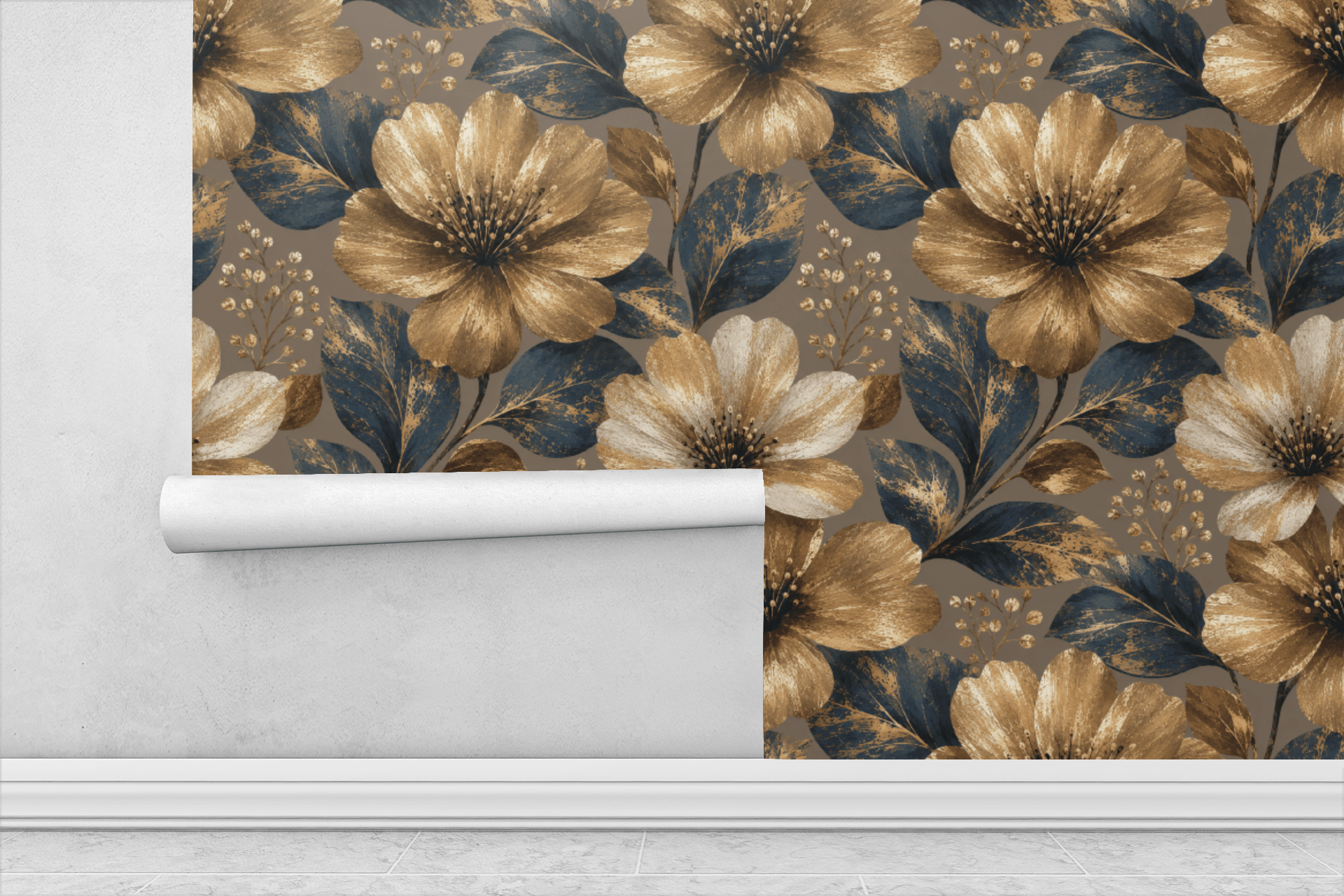 Bronze Bloom Wallpaper Peel and Stick Wallpaper | Accent Haus