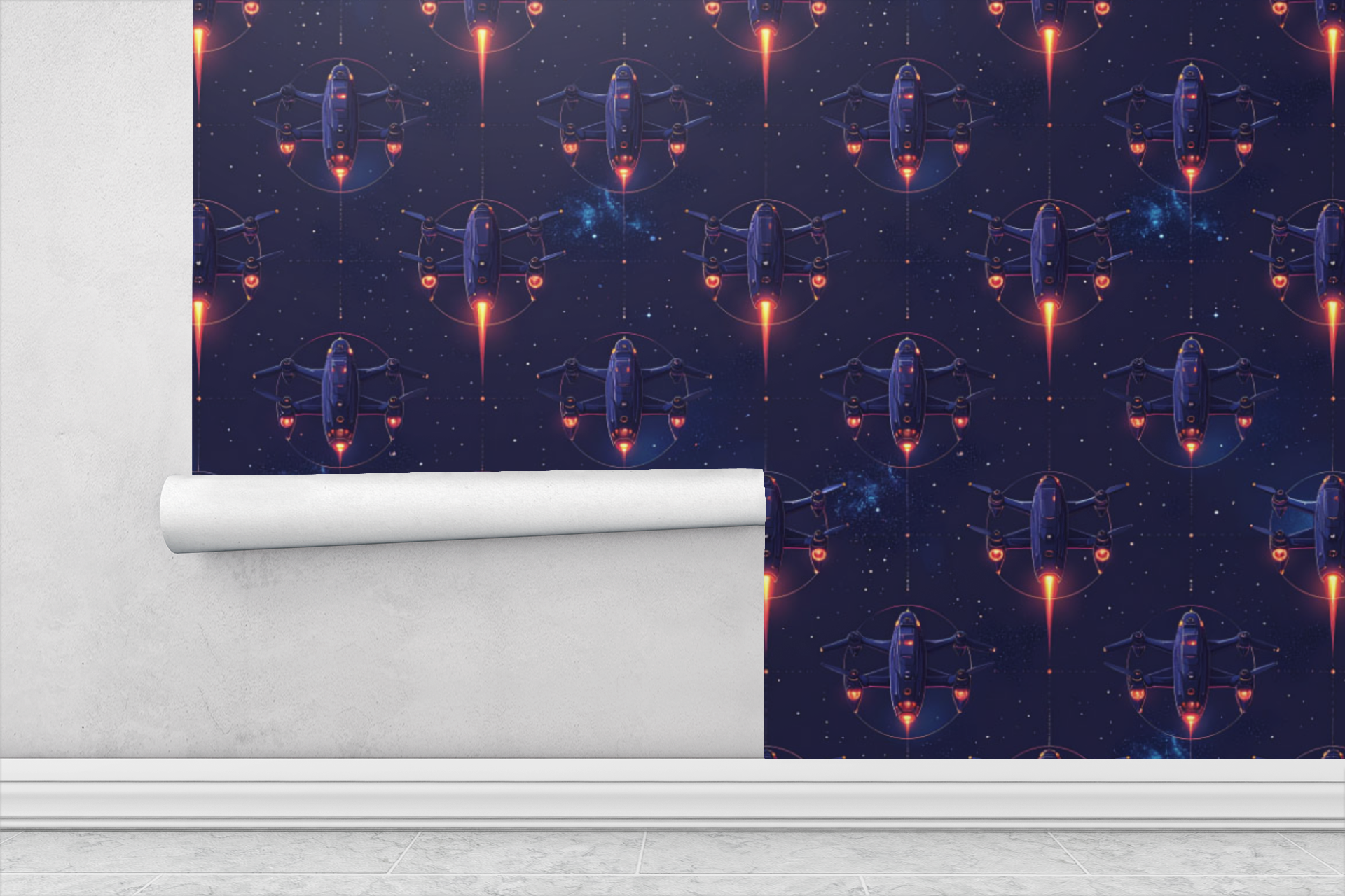 Stellar Drone Swarm Field Wallpaper