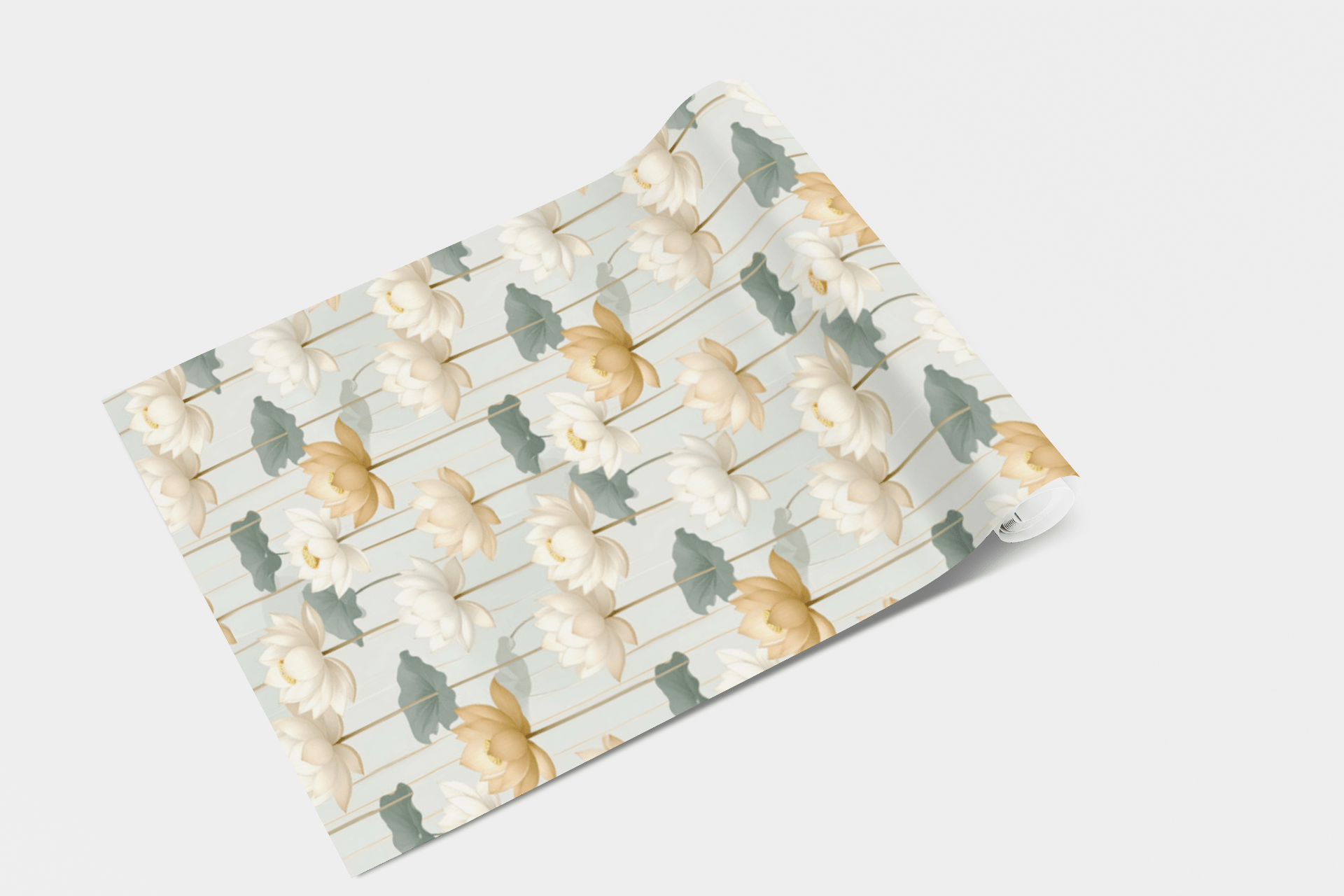 Gilded Stem Lotus Wallpaper Peel and Stick Wallpaper | Accent Haus
