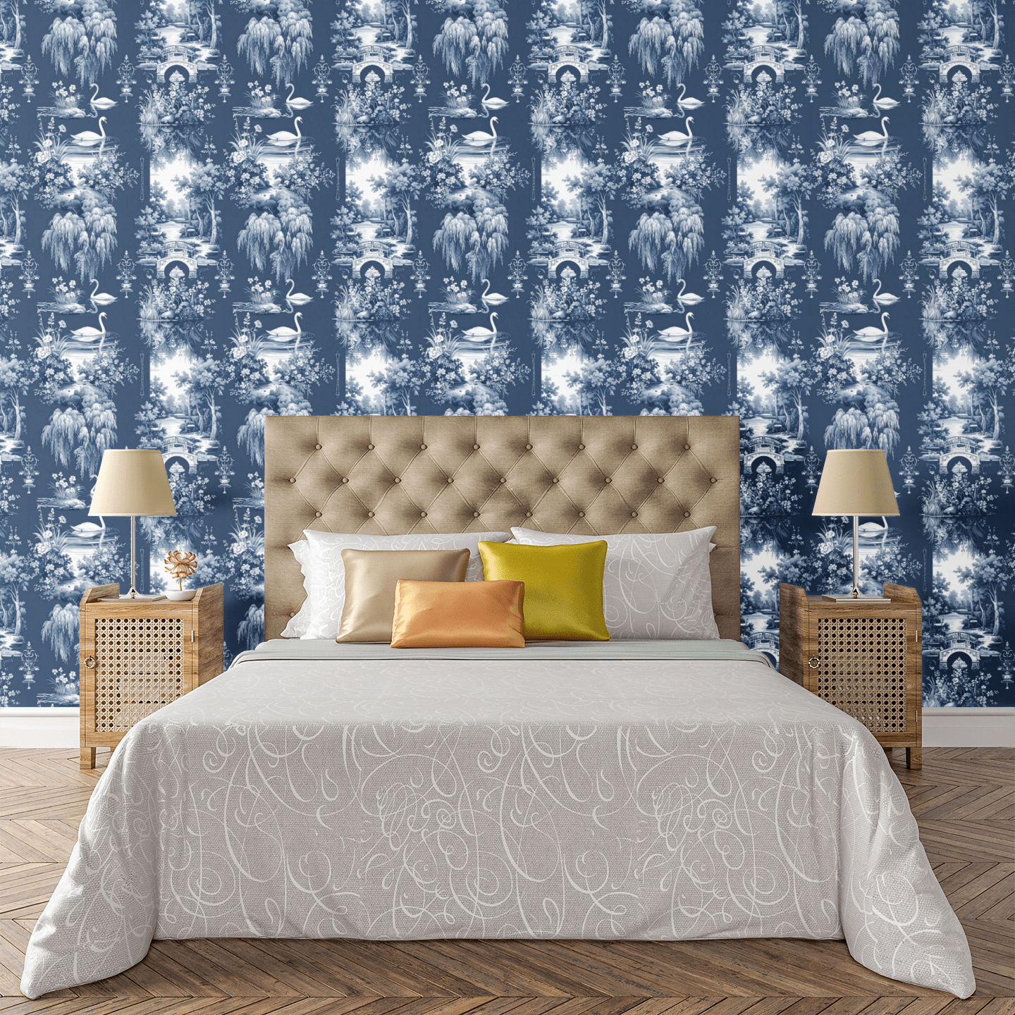 Swan Lake Promenade Wallpaper Peel and Stick Wallpaper | Accent Haus