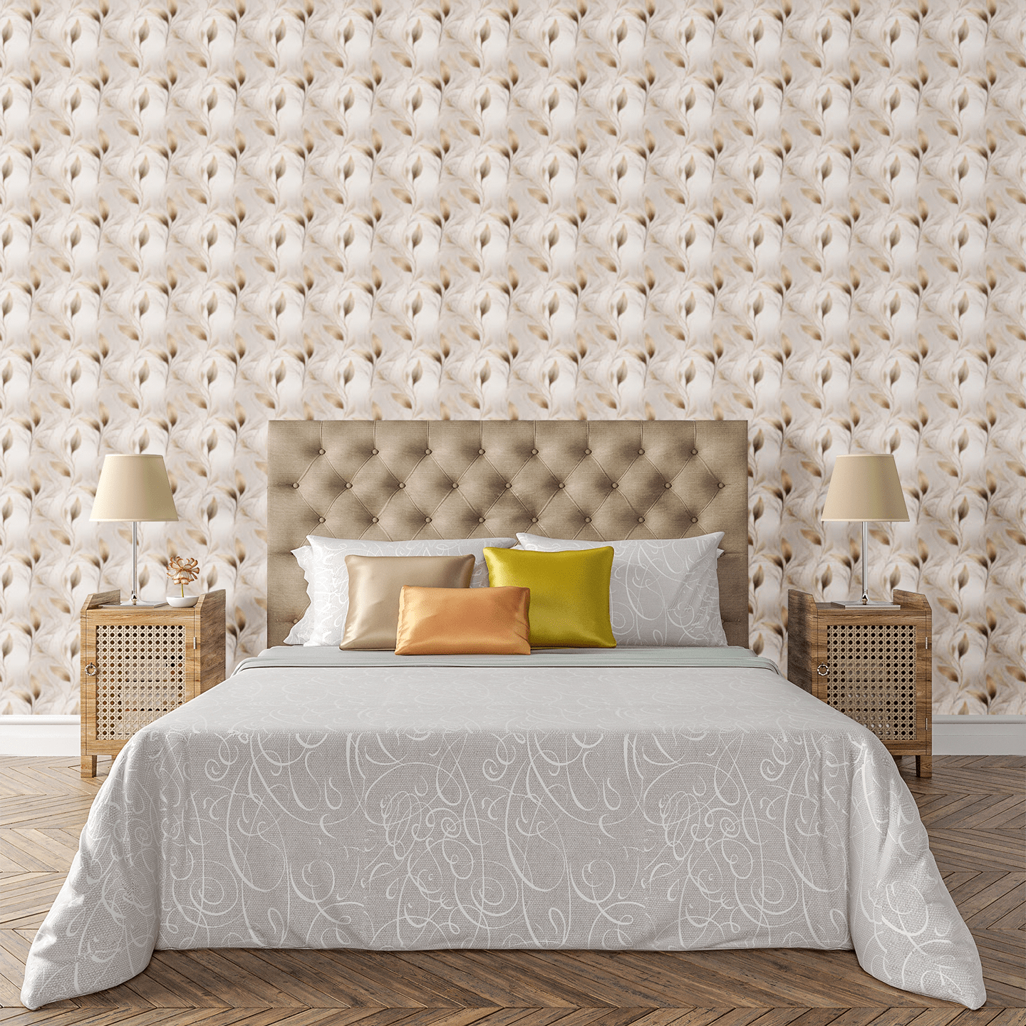 Golden Willow Whispers Wallpaper Peel and Stick Wallpaper | Accent Haus