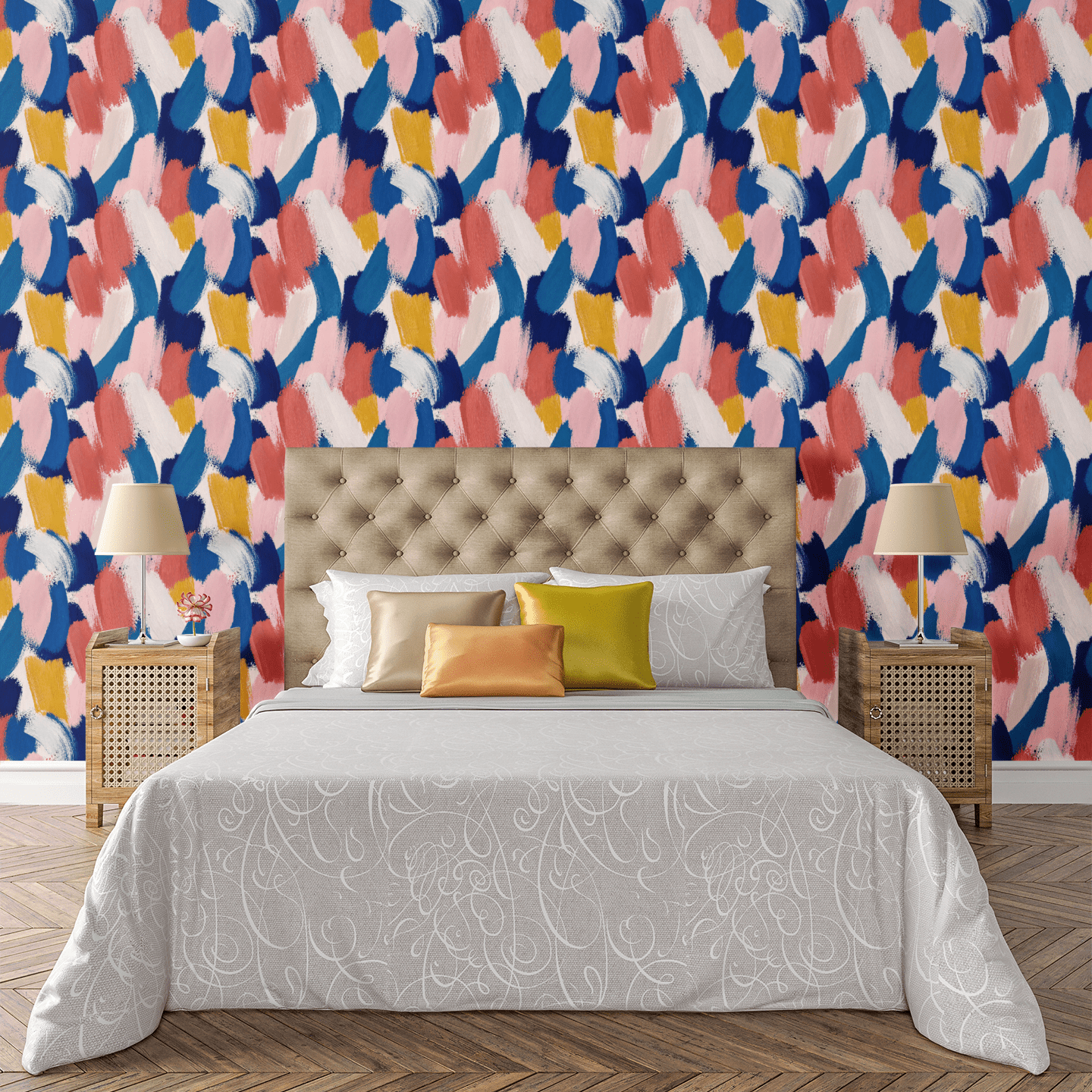 Black Ink Brush Strokes Wallpaper Peel and Stick Wallpaper | Accent Haus