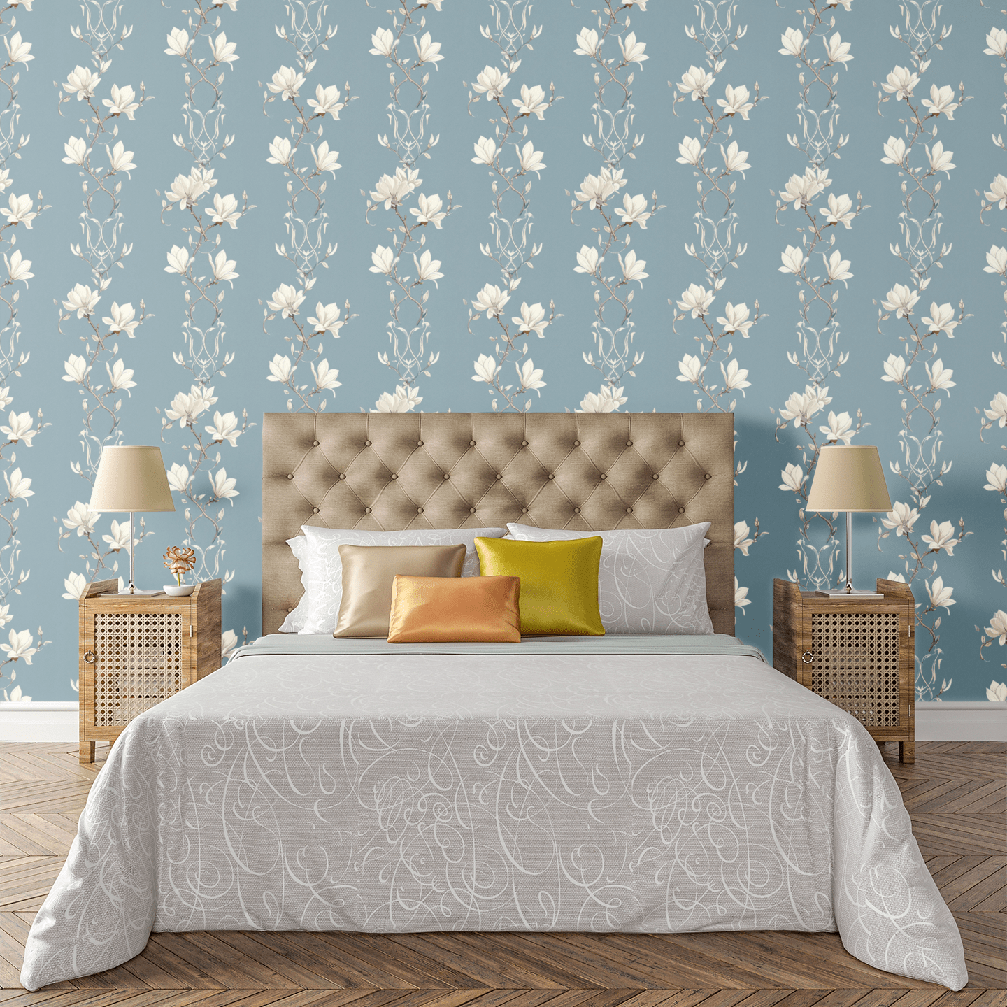 Magnolia Garland Trail Wallpaper Peel and Stick Wallpaper | Accent Haus