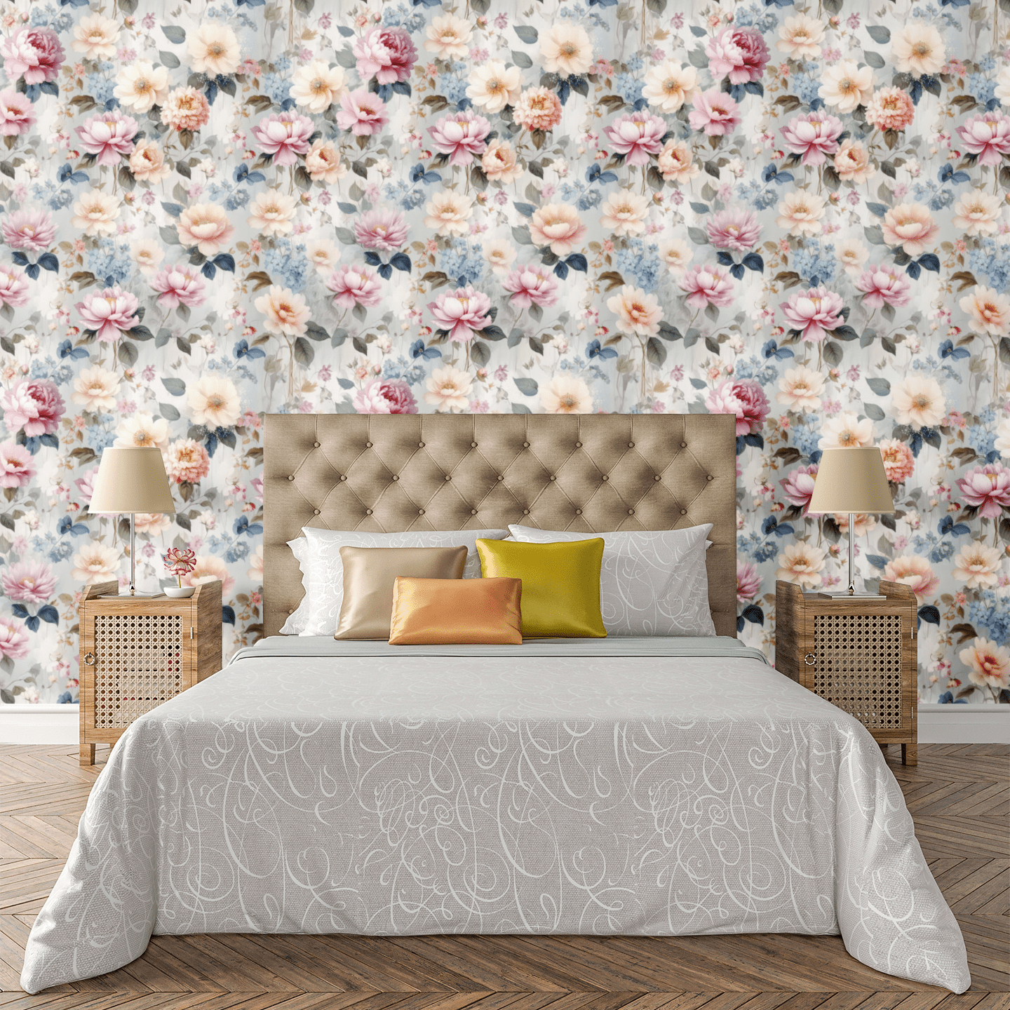 Elegant Floral Drift Streams Wallpaper Peel and Stick Wallpaper | Accent Haus