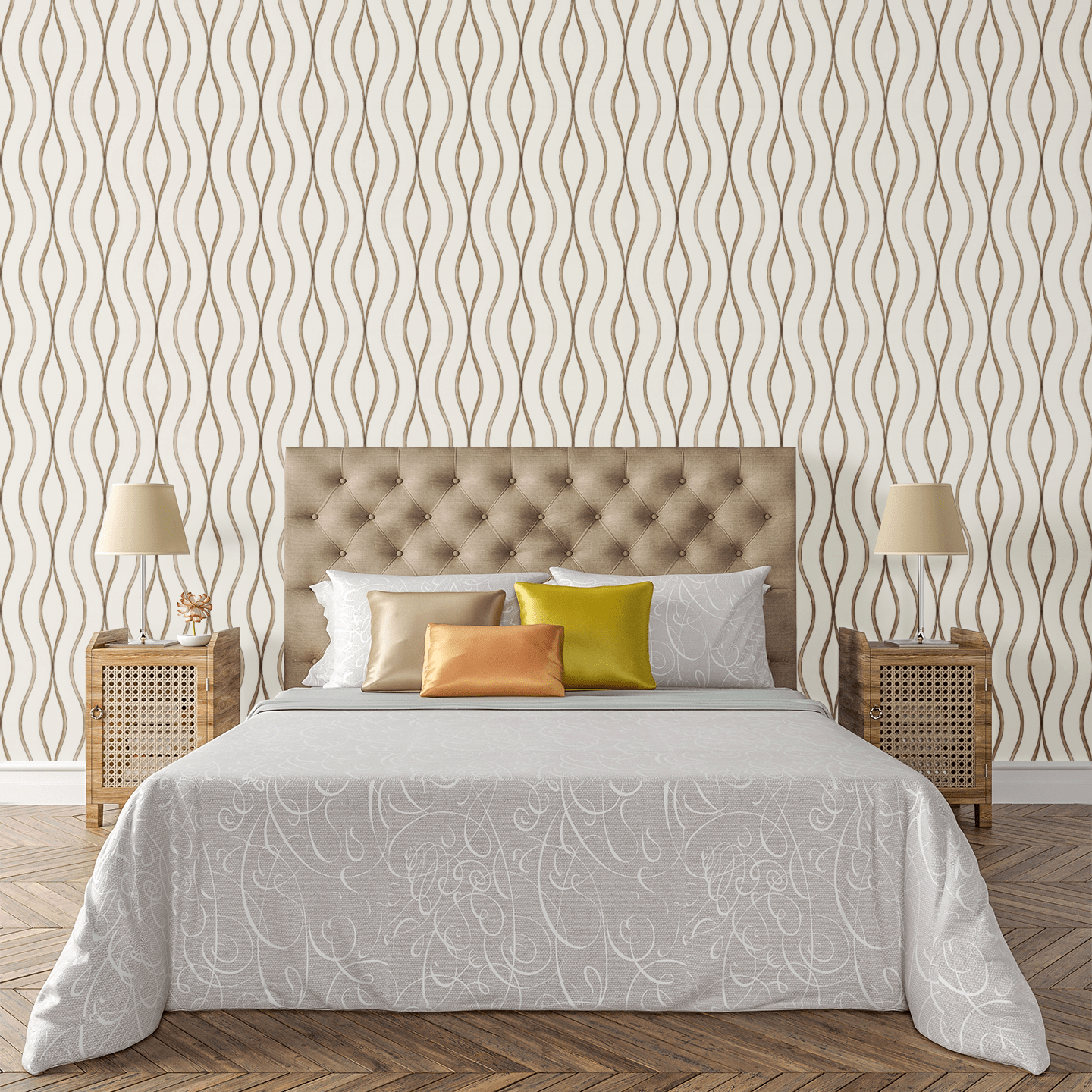 Flowing Diamond Chains Wallpaper Peel and Stick Wallpaper | Accent Haus