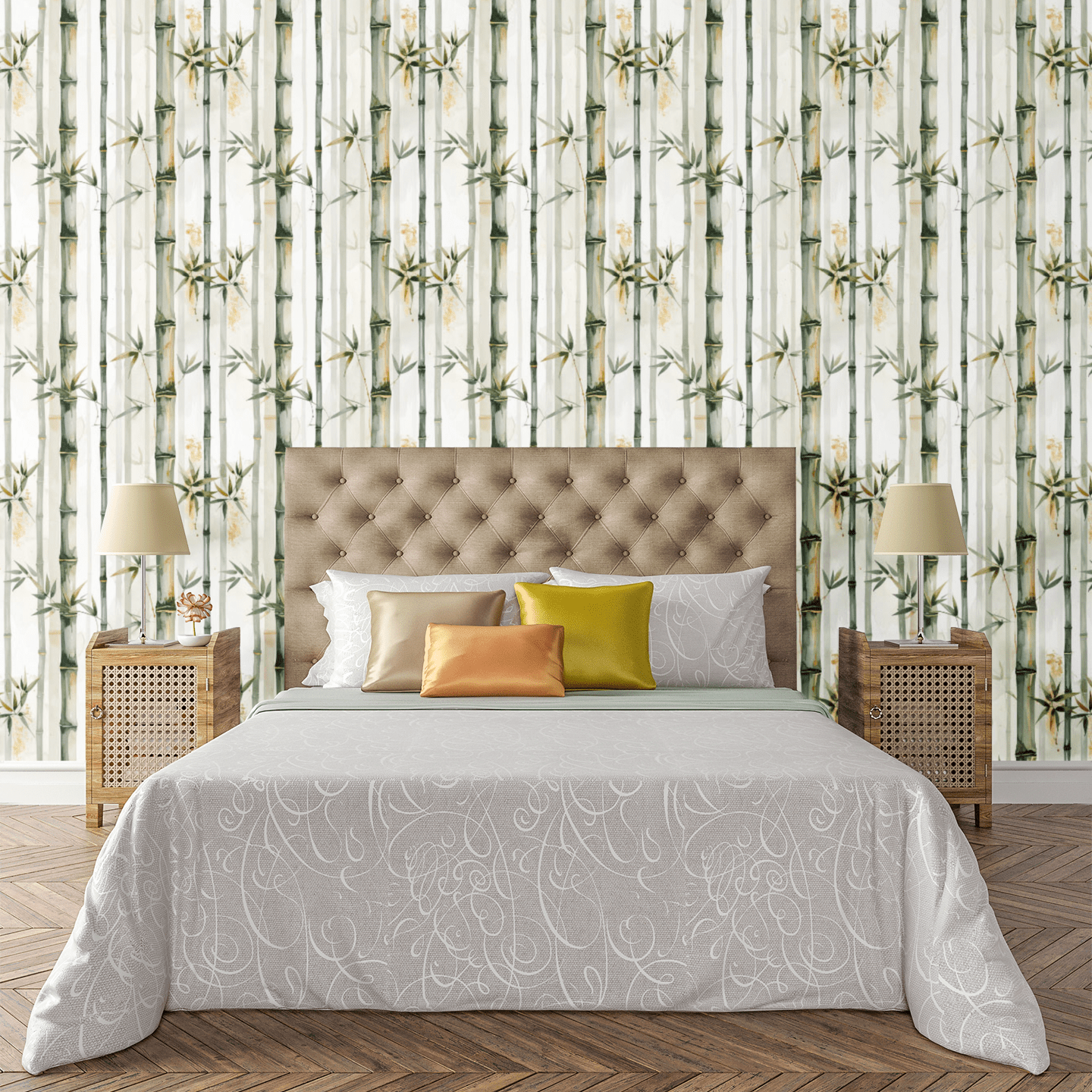 Gilded Bamboo Harmony Wallpaper Peel and Stick Wallpaper | Accent Haus