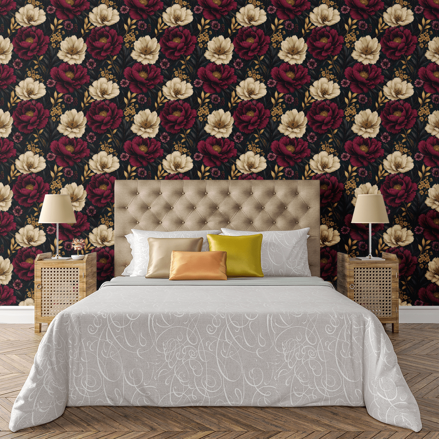 Eclipse Floral Wallpaper Peel and Stick Wallpaper | Accent Haus