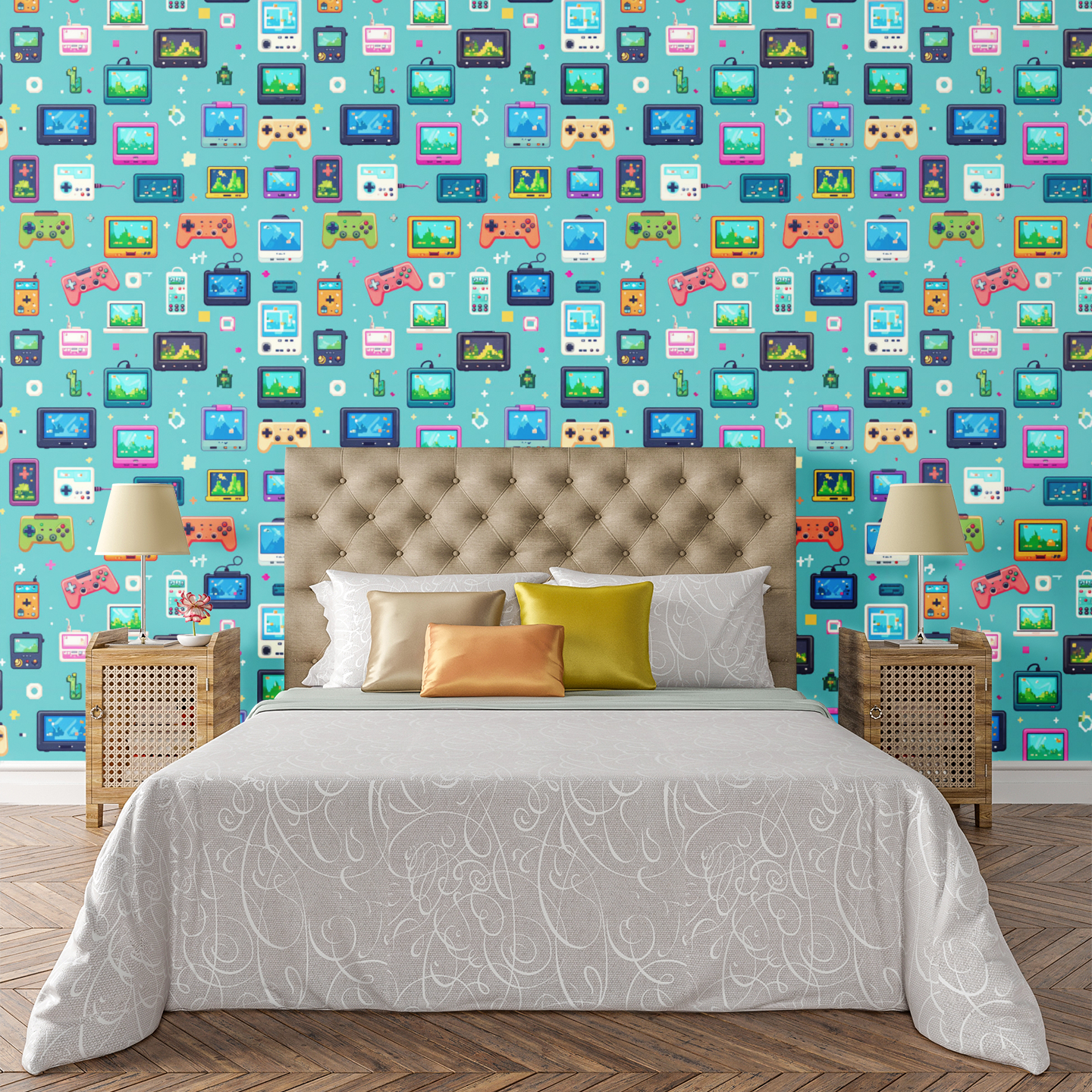 Pixel Pocket World Wallpaper Peel and Stick Wallpaper | Accent Haus