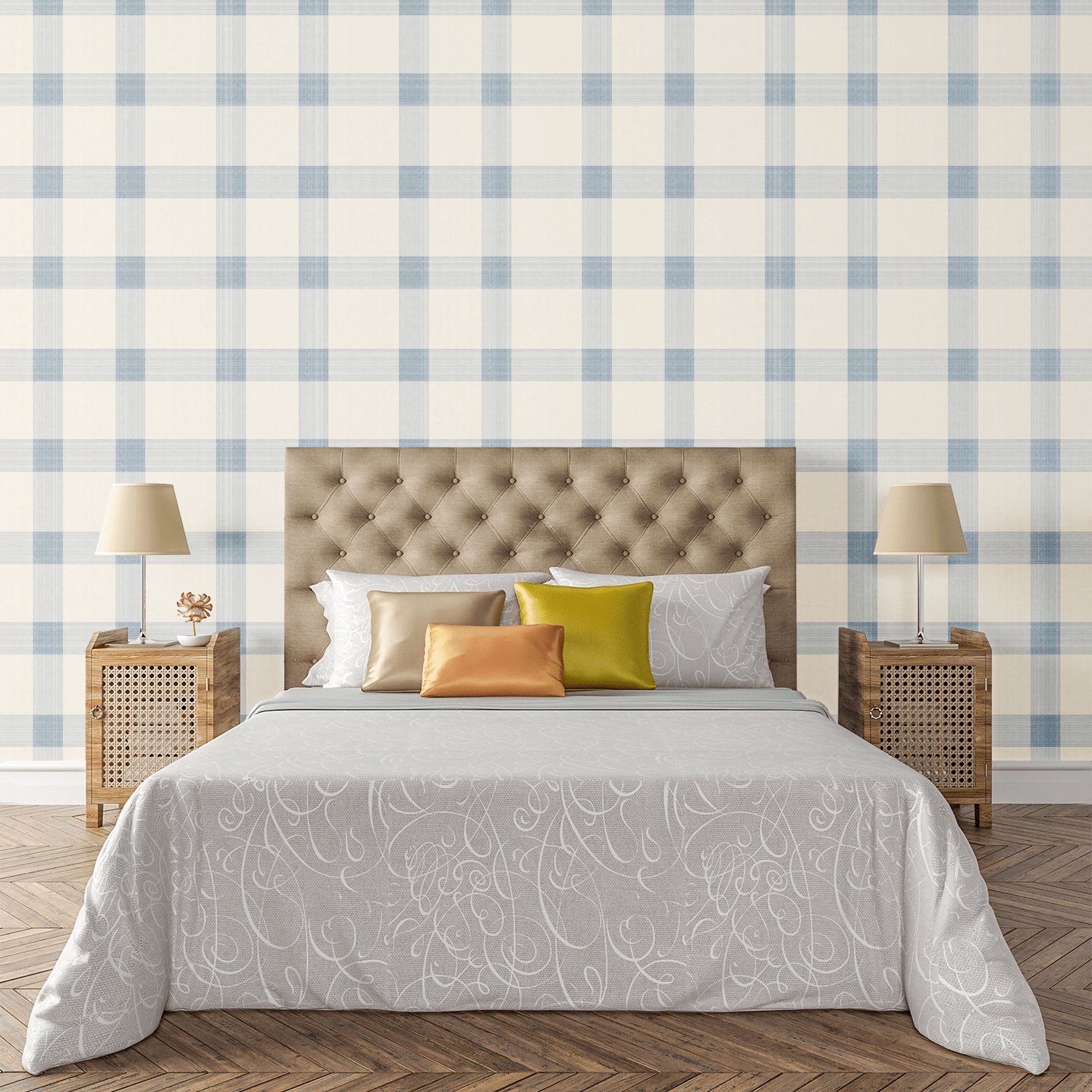 Soft Plaid Neutral Wallpaper Peel and Stick Wallpaper | Accent Haus