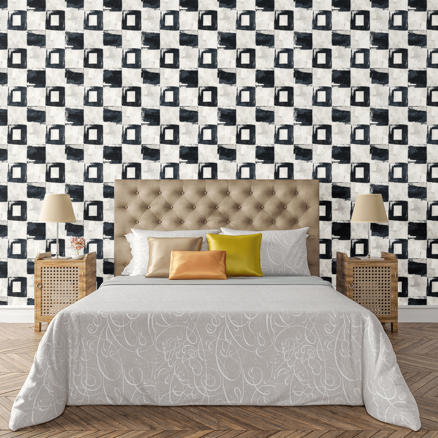 Brushstroke Grid Distortion Wallpaper Peel and Stick Wallpaper | Accent Haus