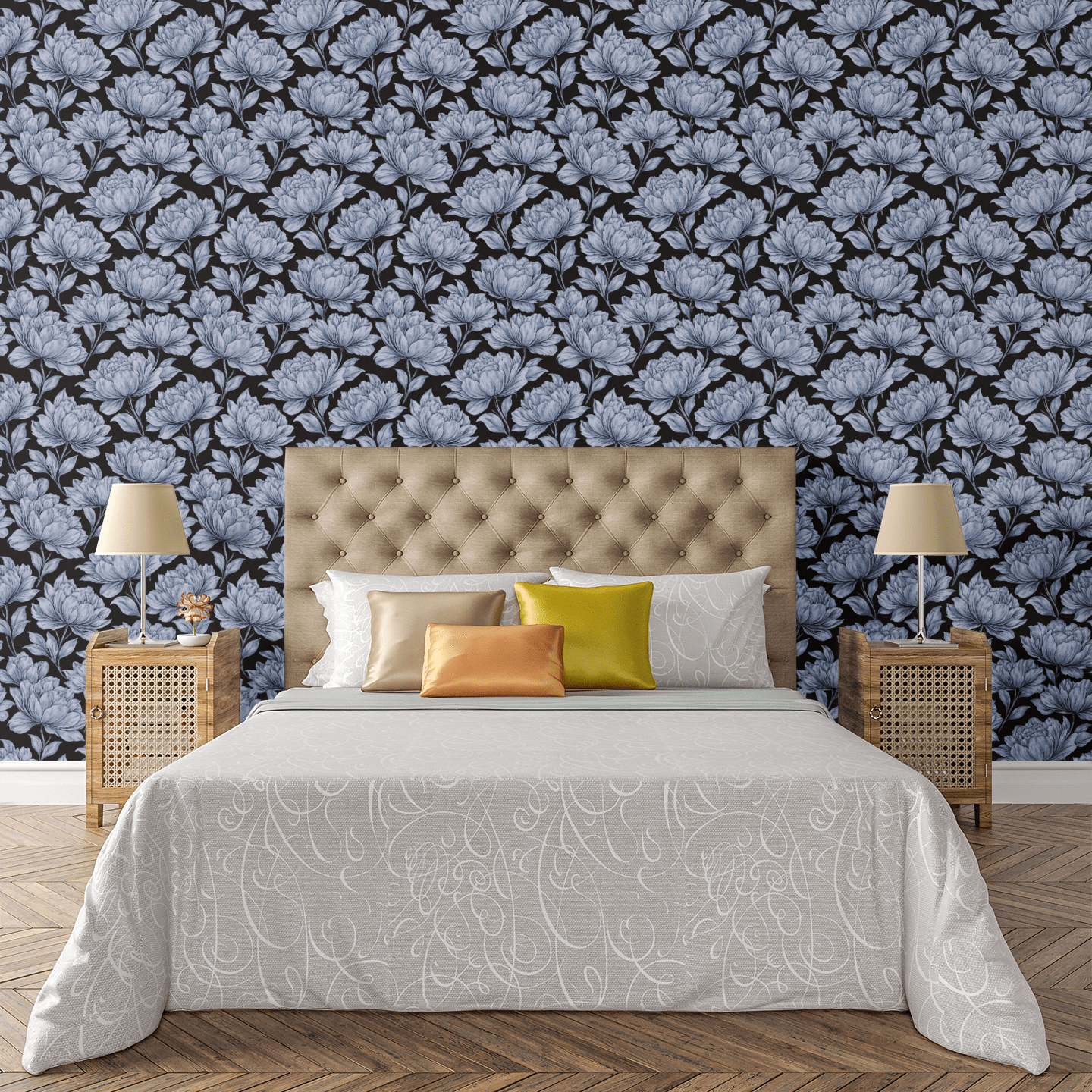 Indigo Whisper Wallpaper Peel and Stick Wallpaper | Accent Haus