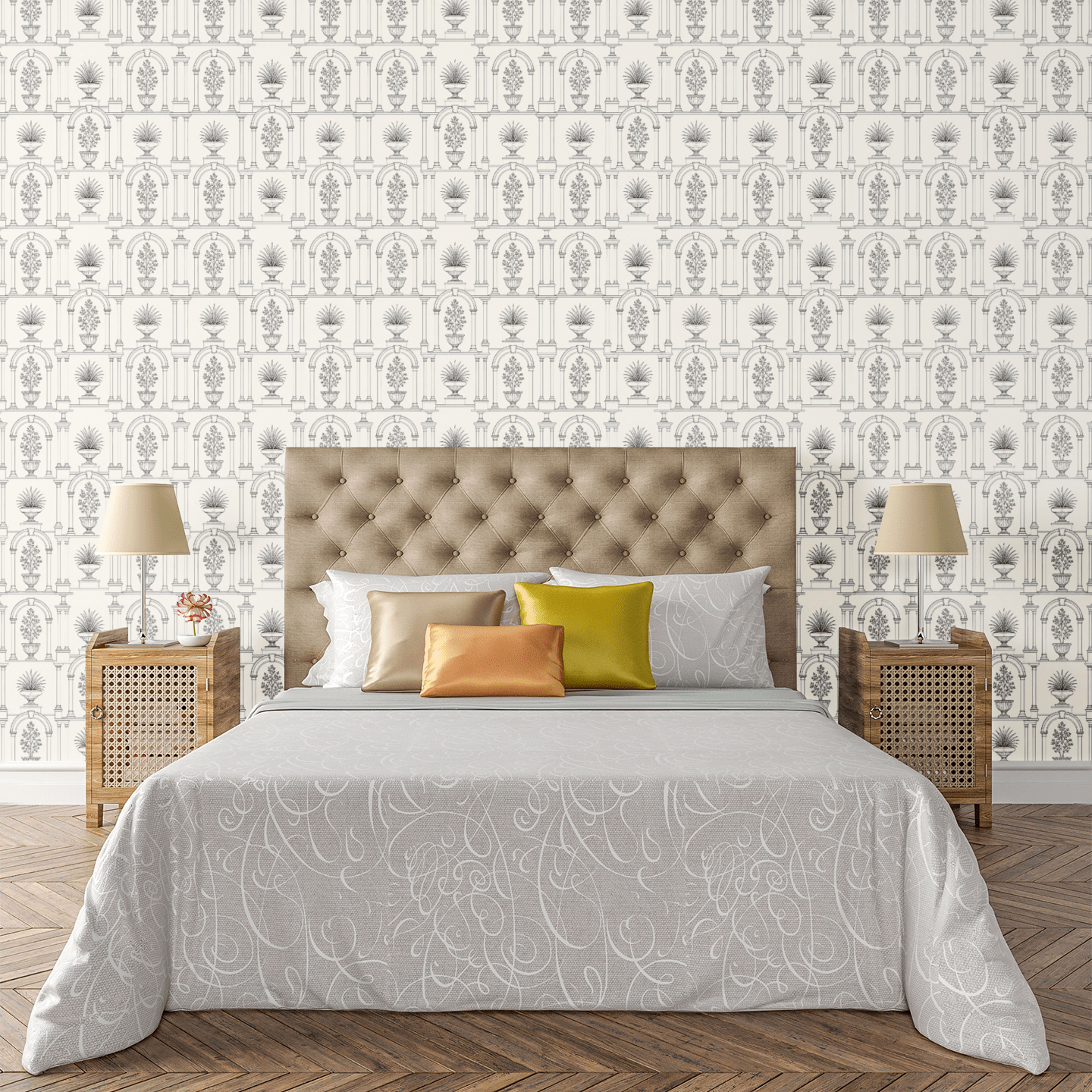 Paris Grid Wallpaper Peel and Stick Wallpaper | Accent Haus