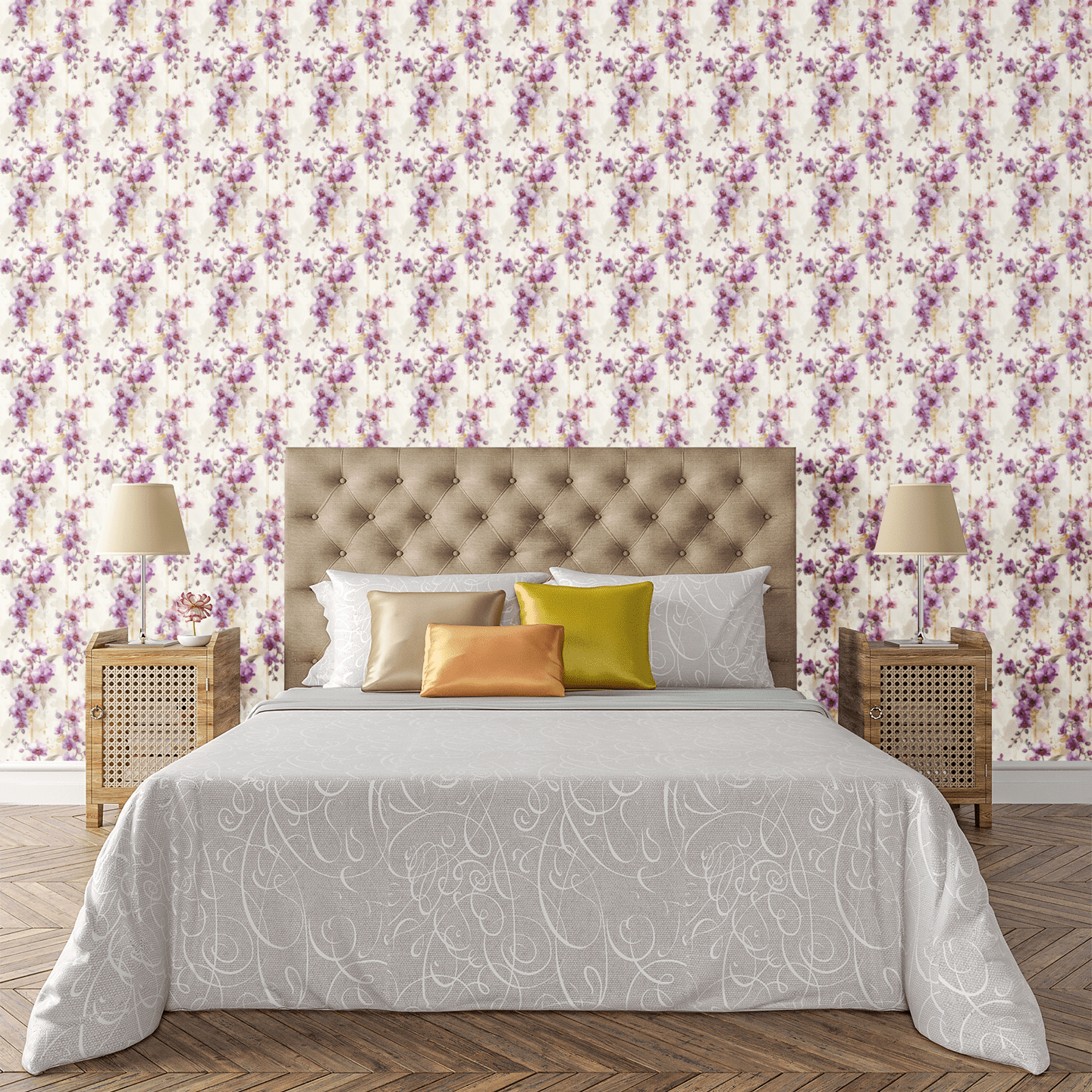 Majestic Orchids Wallpaper Peel and Stick Wallpaper | Accent Haus