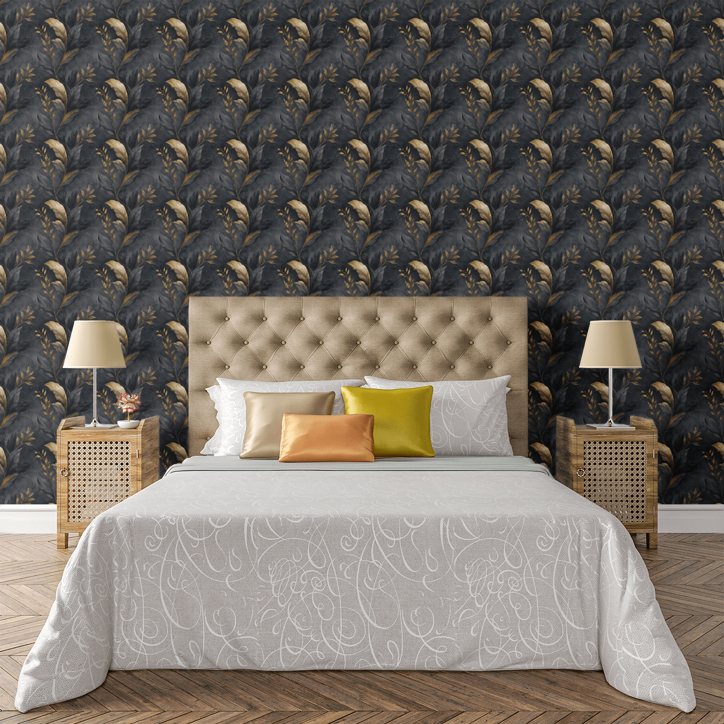 Midnight Plaster Wallpaper Peel and Stick Wallpaper | Accent Haus