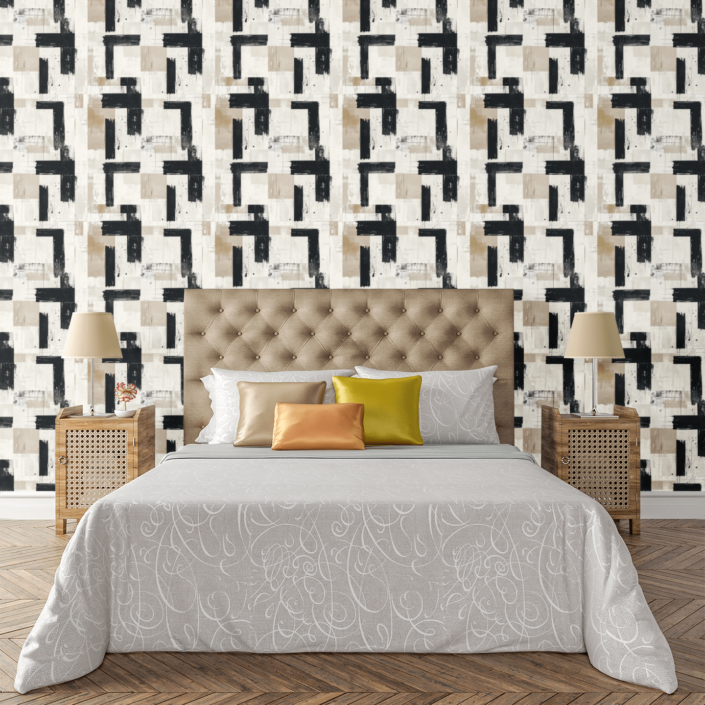 Woven Grid Rhythm Wallpaper Peel and Stick Wallpaper | Accent Haus
