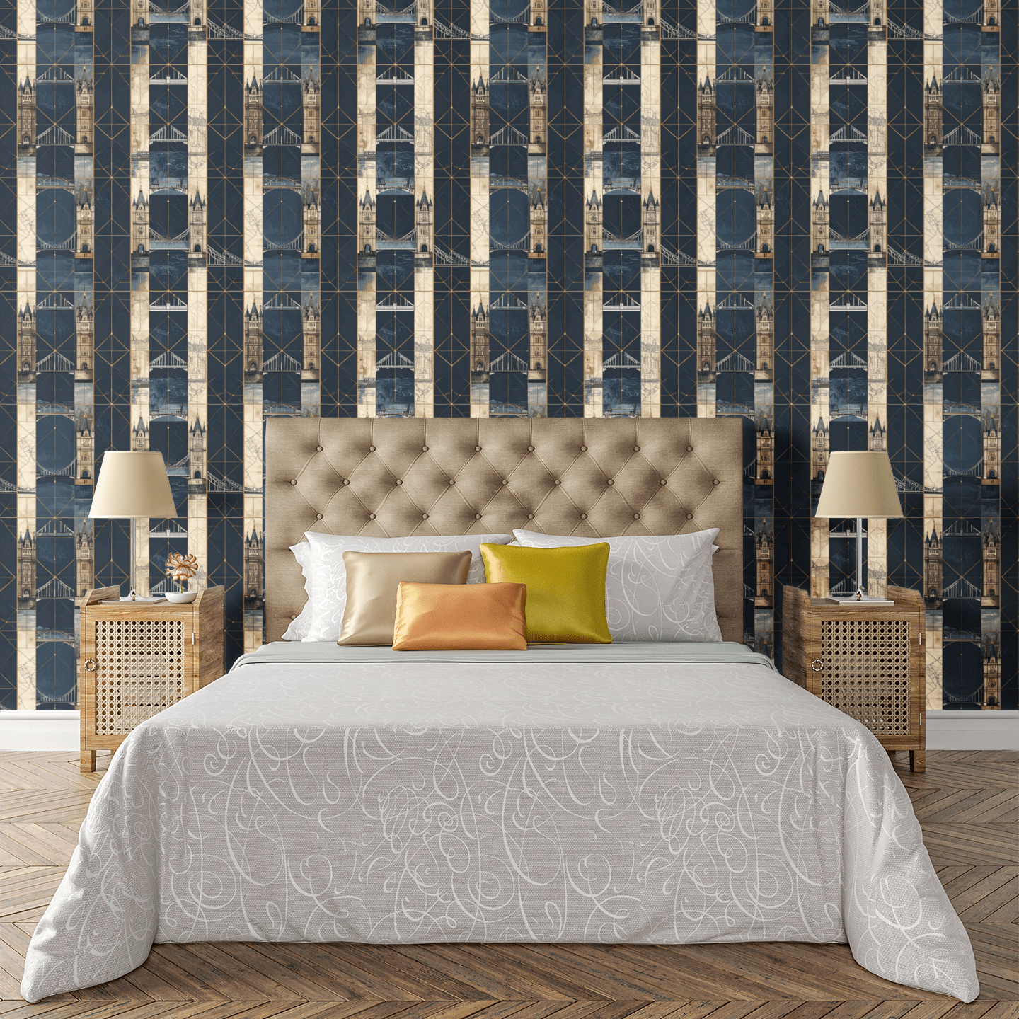 Bridge Alignment Towers Wallpaper Peel and Stick Wallpaper | Accent Haus