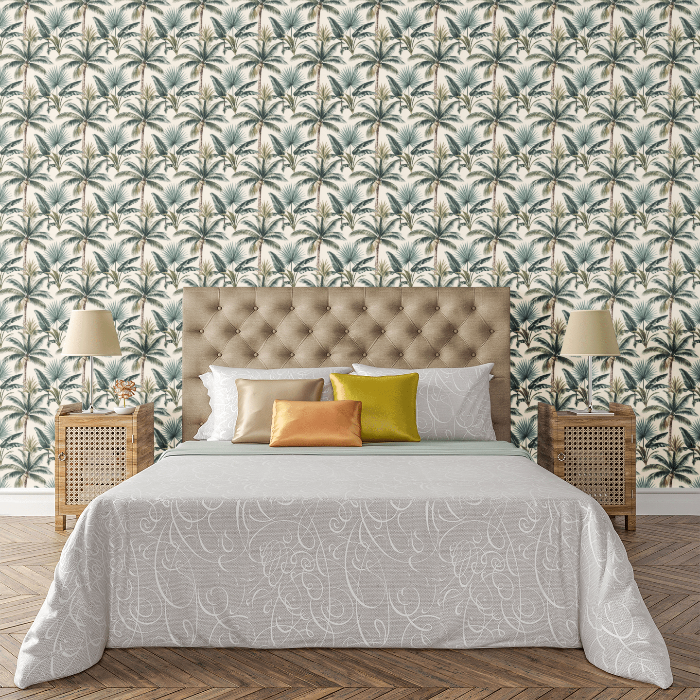 Palm House Neutral Wallpaper Peel and Stick Wallpaper | Accent Haus