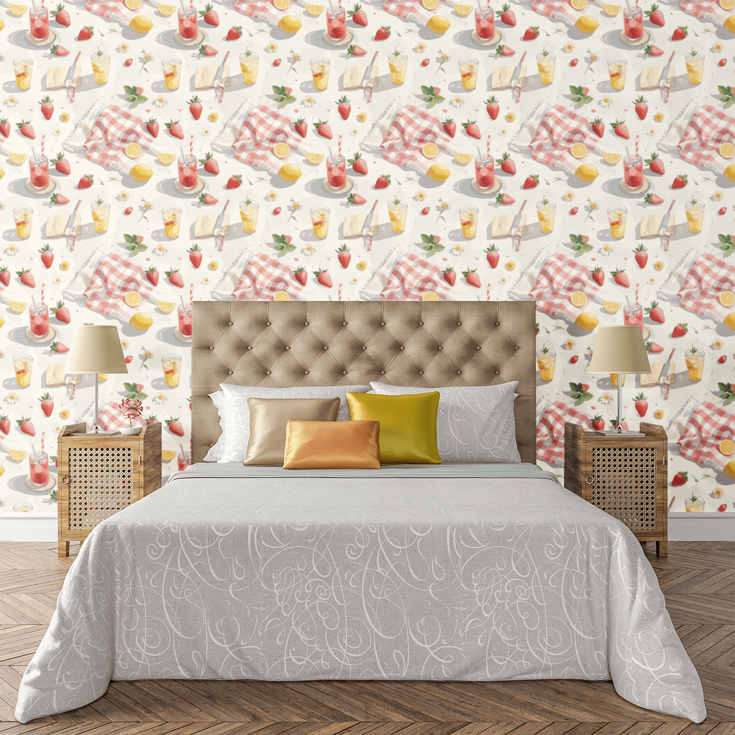 Pastel Picnic Scatter Wallpaper Peel and Stick Wallpaper | Accent Haus