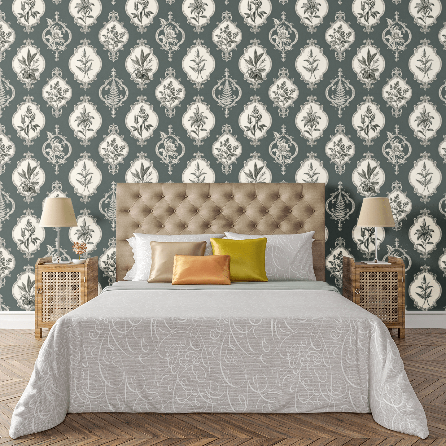 Vintage Botanical Medallion Wallpaper Peel and Stick Wallpaper | Accent Haus