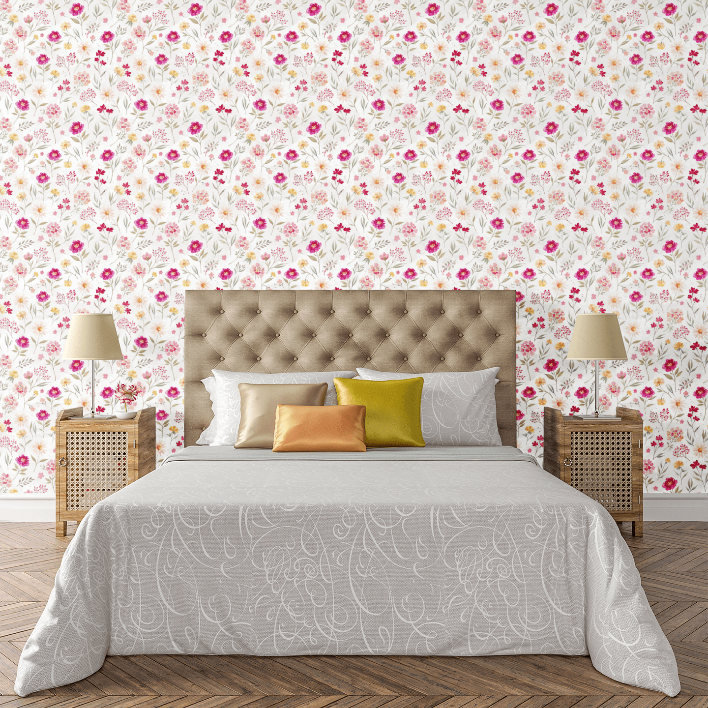 Sunlit Petal Symphony Wallpaper Peel and Stick Wallpaper | Accent Haus