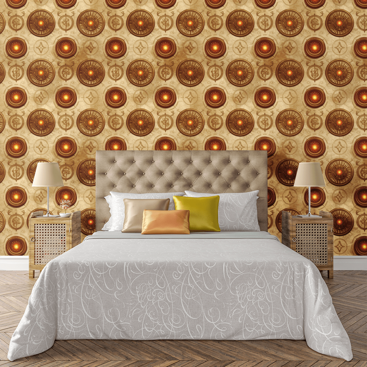 Ancient Seal Unlock Pattern Wallpaper Peel and Stick Wallpaper | Accent Haus
