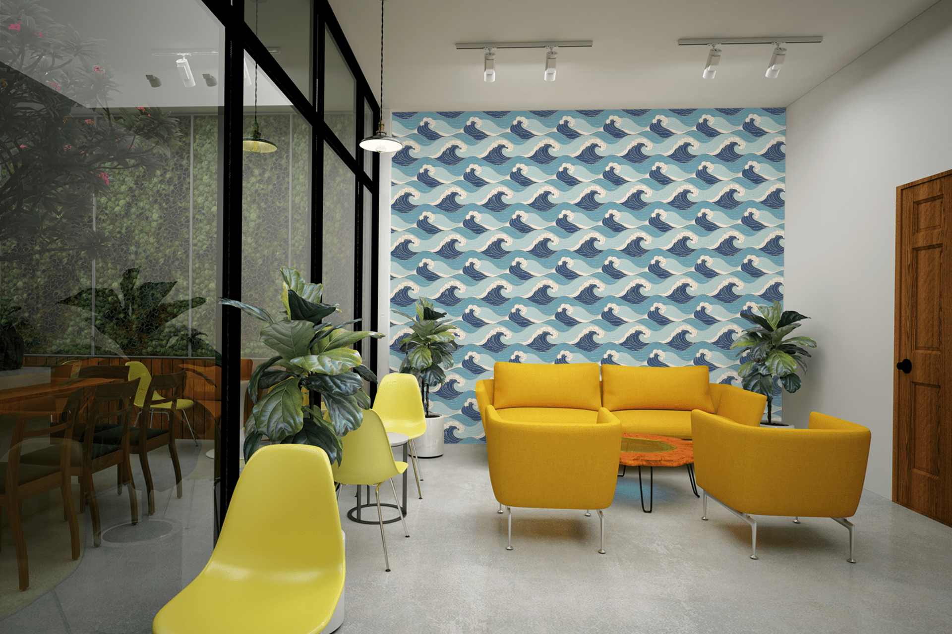 Ocean Wave Line Art Wallpaper Peel and Stick Wallpaper | Accent Haus