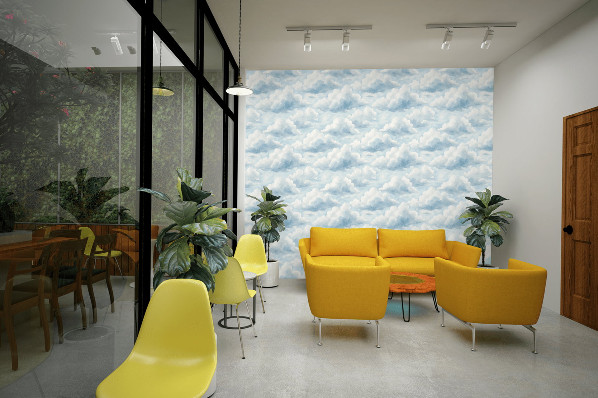 Whimsical Cloud Ceiling Wallpaper Peel and Stick Wallpaper | Accent Haus