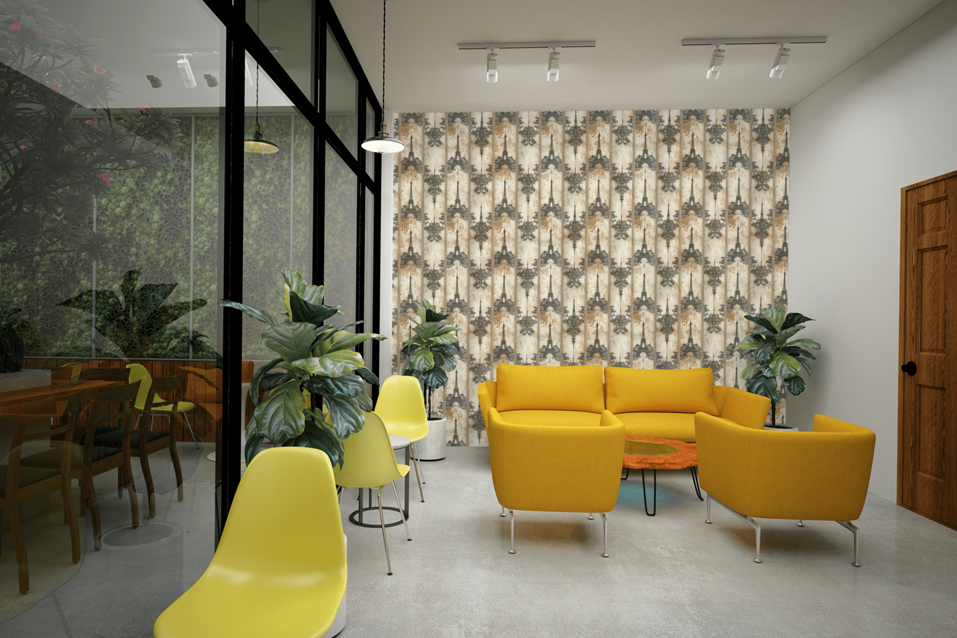 Parisian Etching Curtains Wallpaper Peel and Stick Wallpaper | Accent Haus