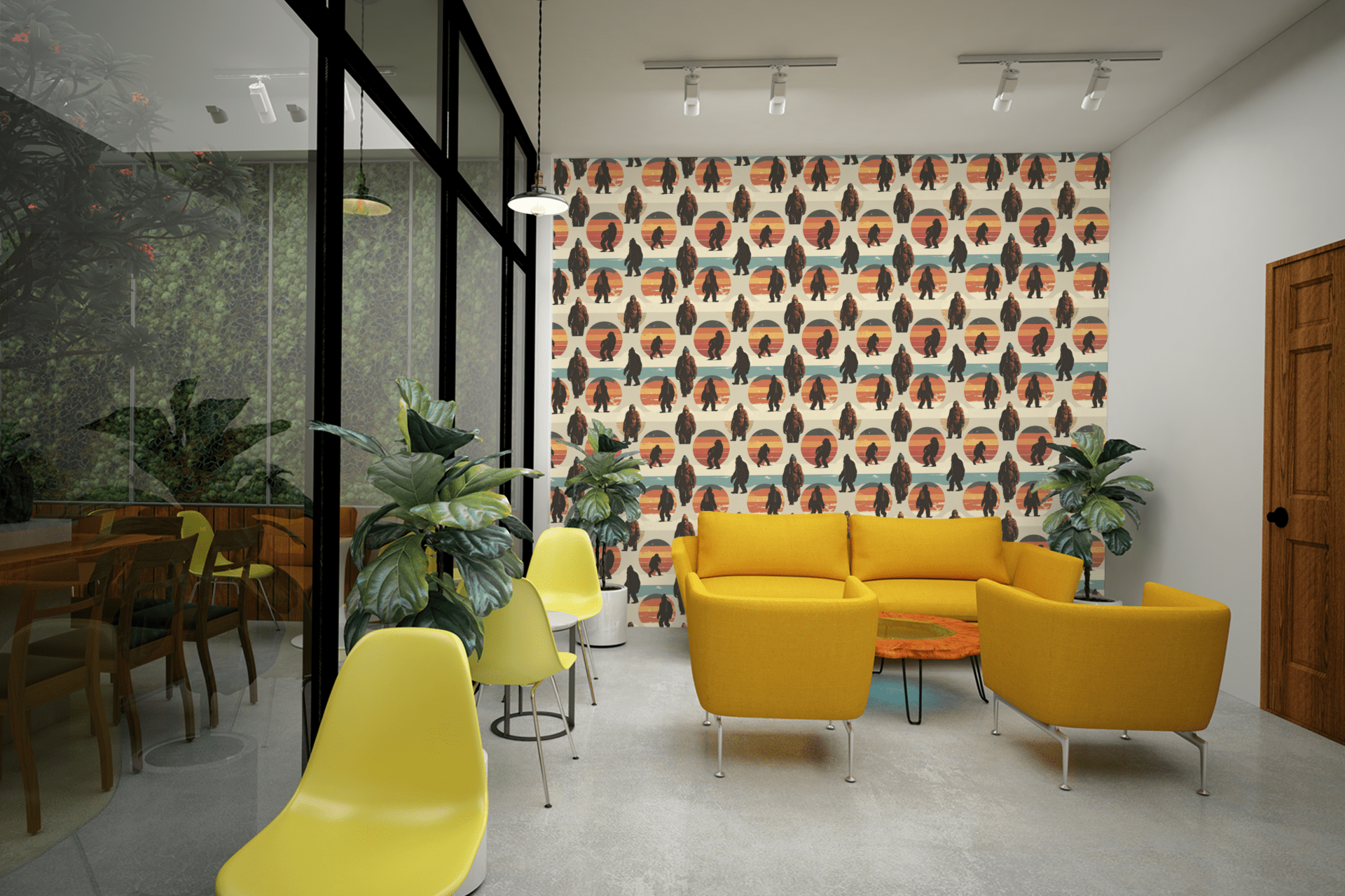 Bigfoot Sunset Stripe Wallpaper Peel and Stick Wallpaper | Accent Haus