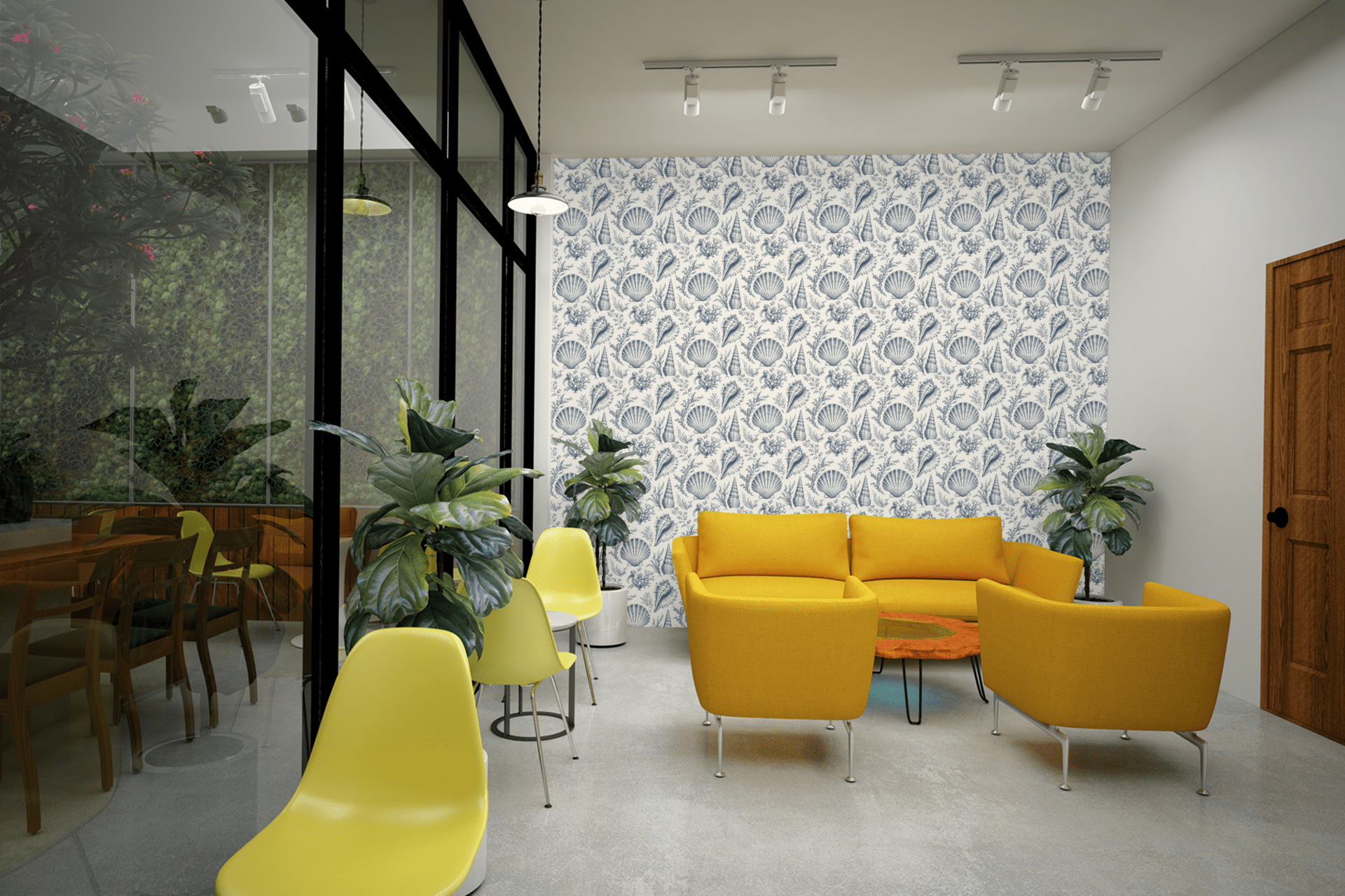 Seaside Shell Toile Wallpaper Peel and Stick Wallpaper | Accent Haus