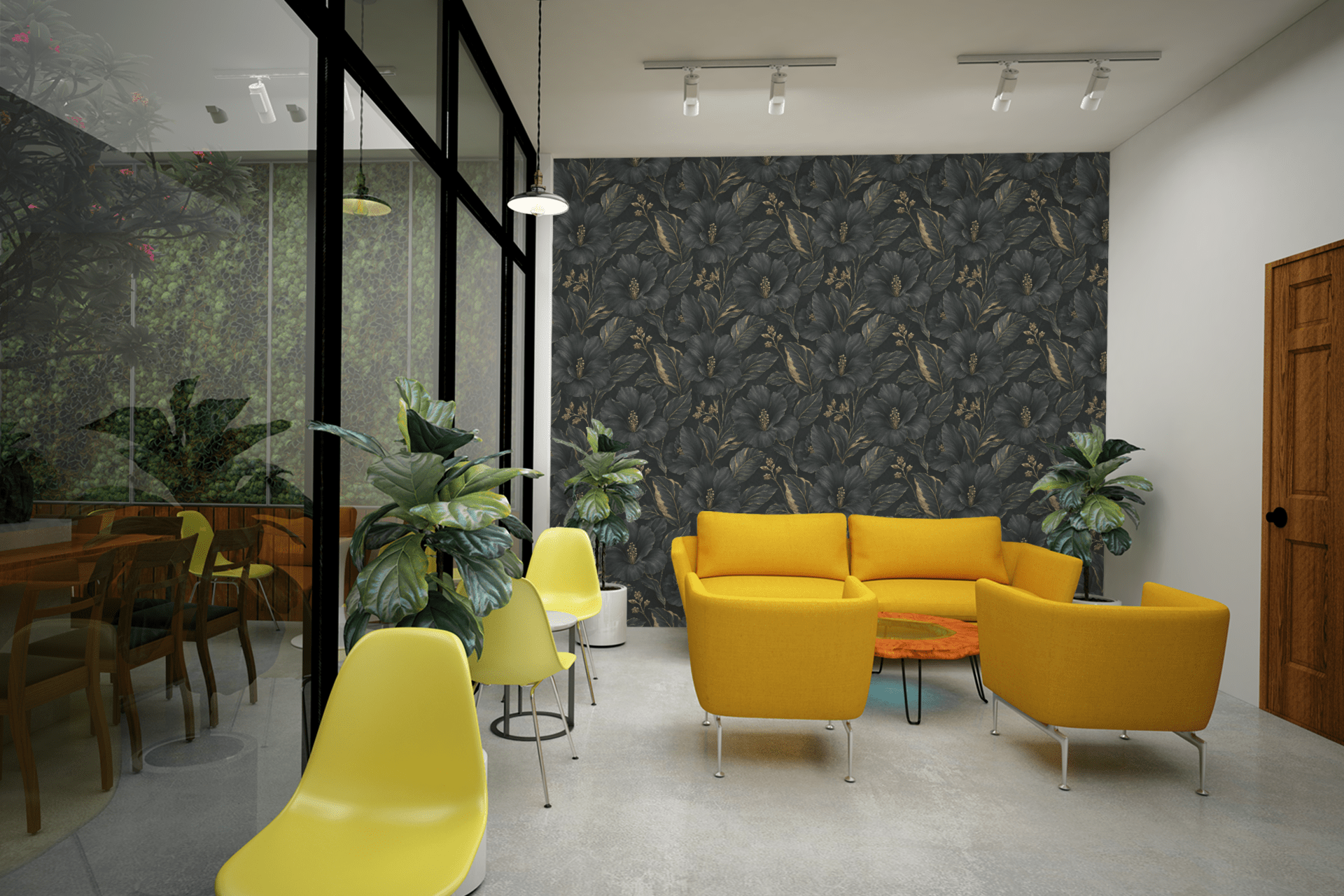 Charcoal Fern Wallpaper Peel and Stick Wallpaper | Accent Haus