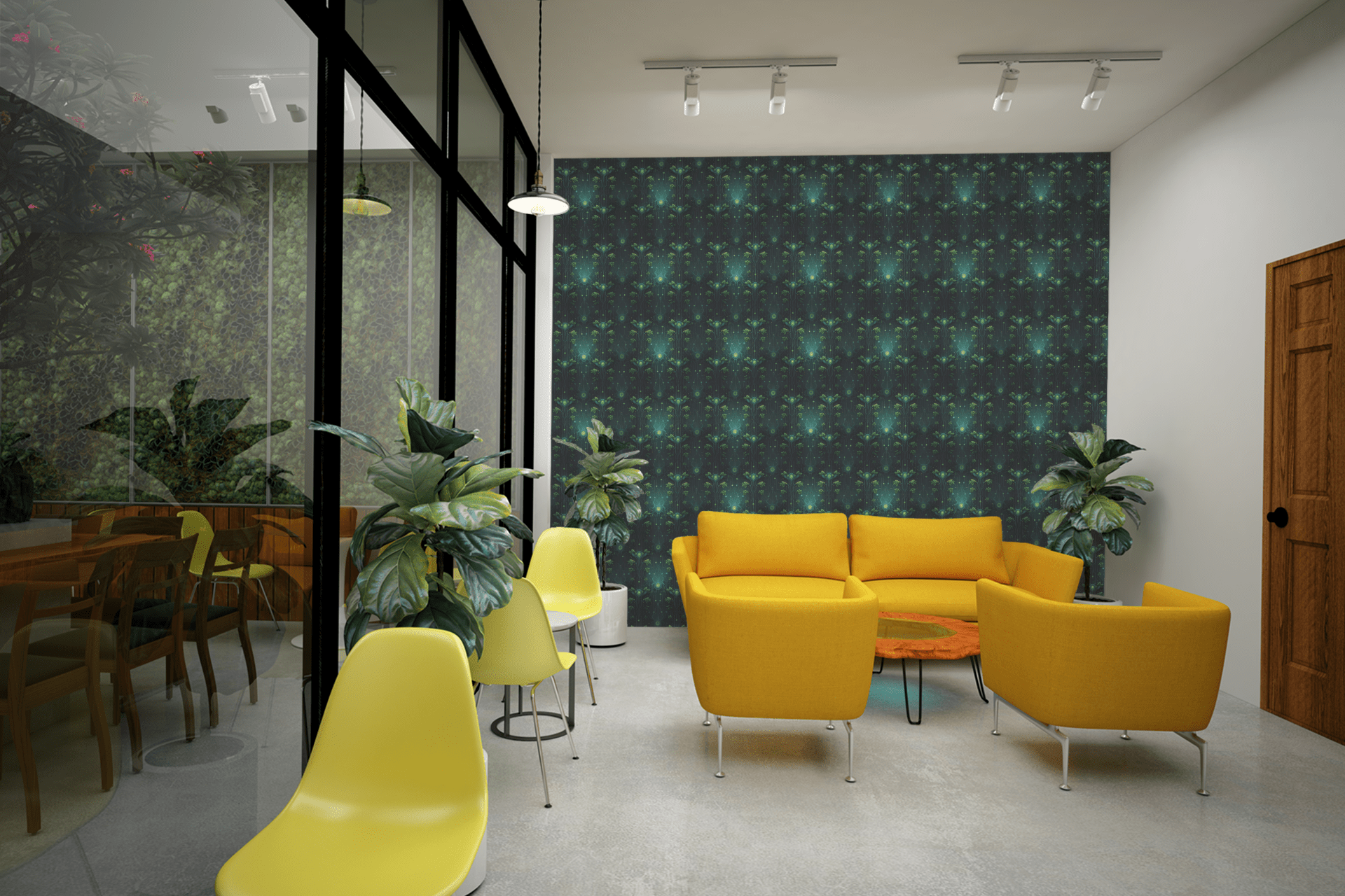 Pixel Circuit Garden Wallpaper Peel and Stick Wallpaper | Accent Haus