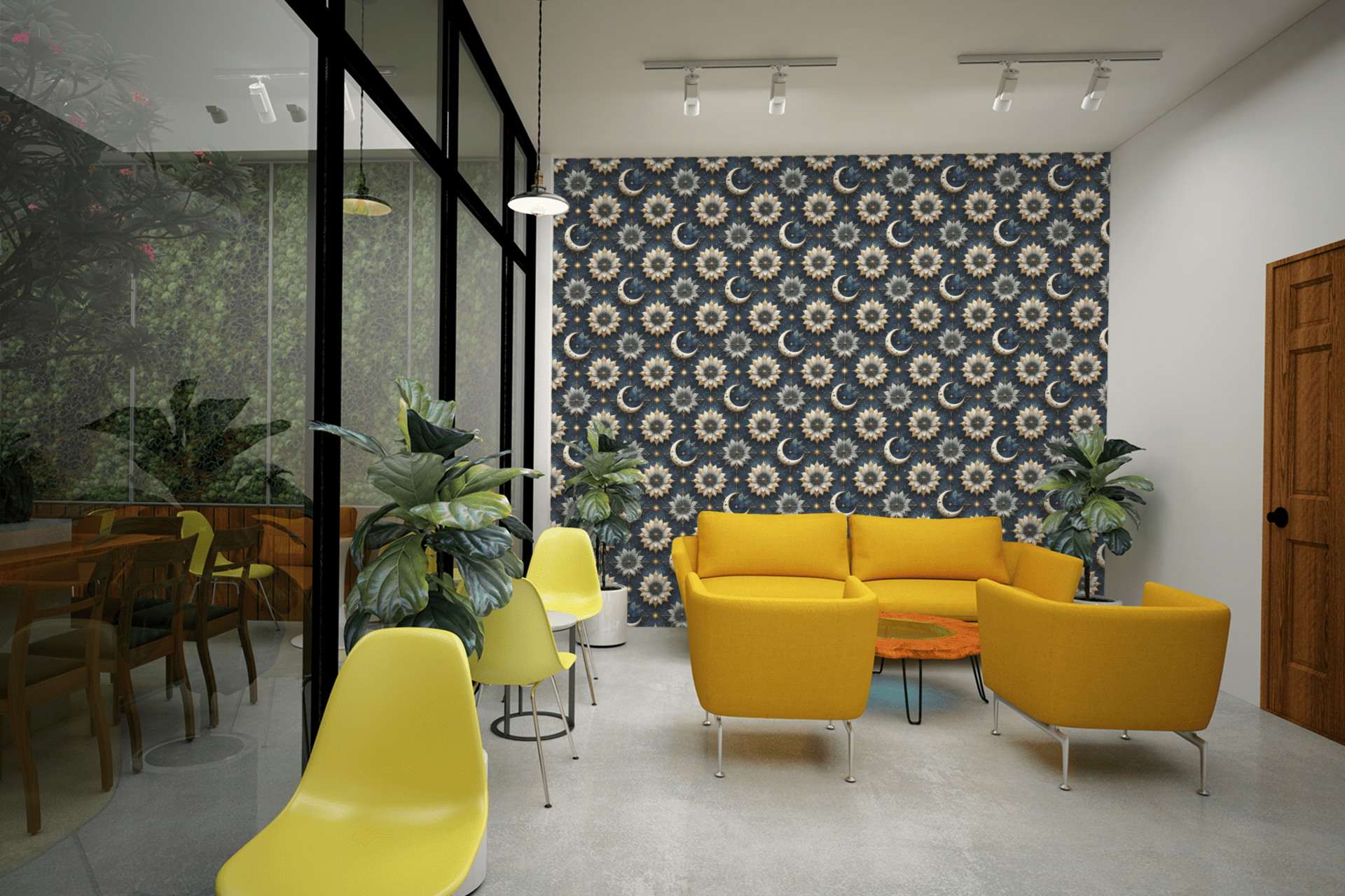Celestial Garden Moon Wallpaper Peel and Stick Wallpaper | Accent Haus