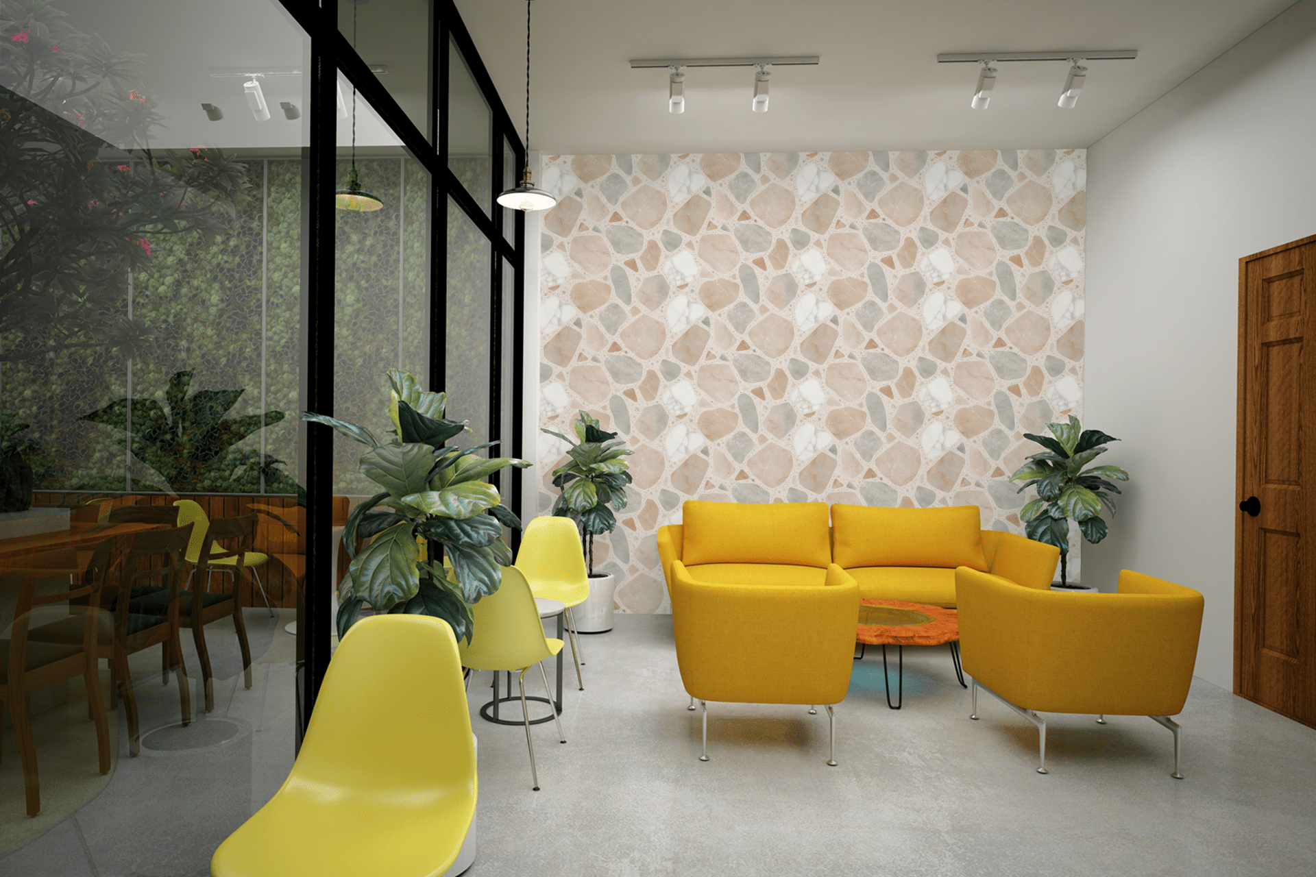 Painted Terrazzo Chips Wallpaper Peel and Stick Wallpaper | Accent Haus