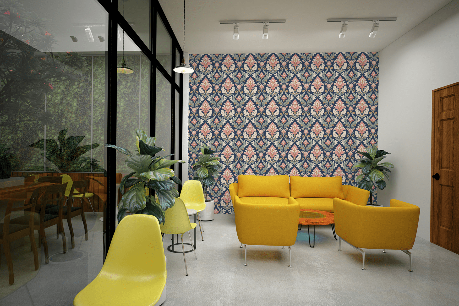 Luxury Damask Modernized Wallpaper Peel and Stick Wallpaper | Accent Haus