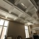 Box patterned waffle ceiling in a living room