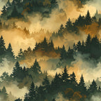 Amber Mist Wilderness Wallpaper