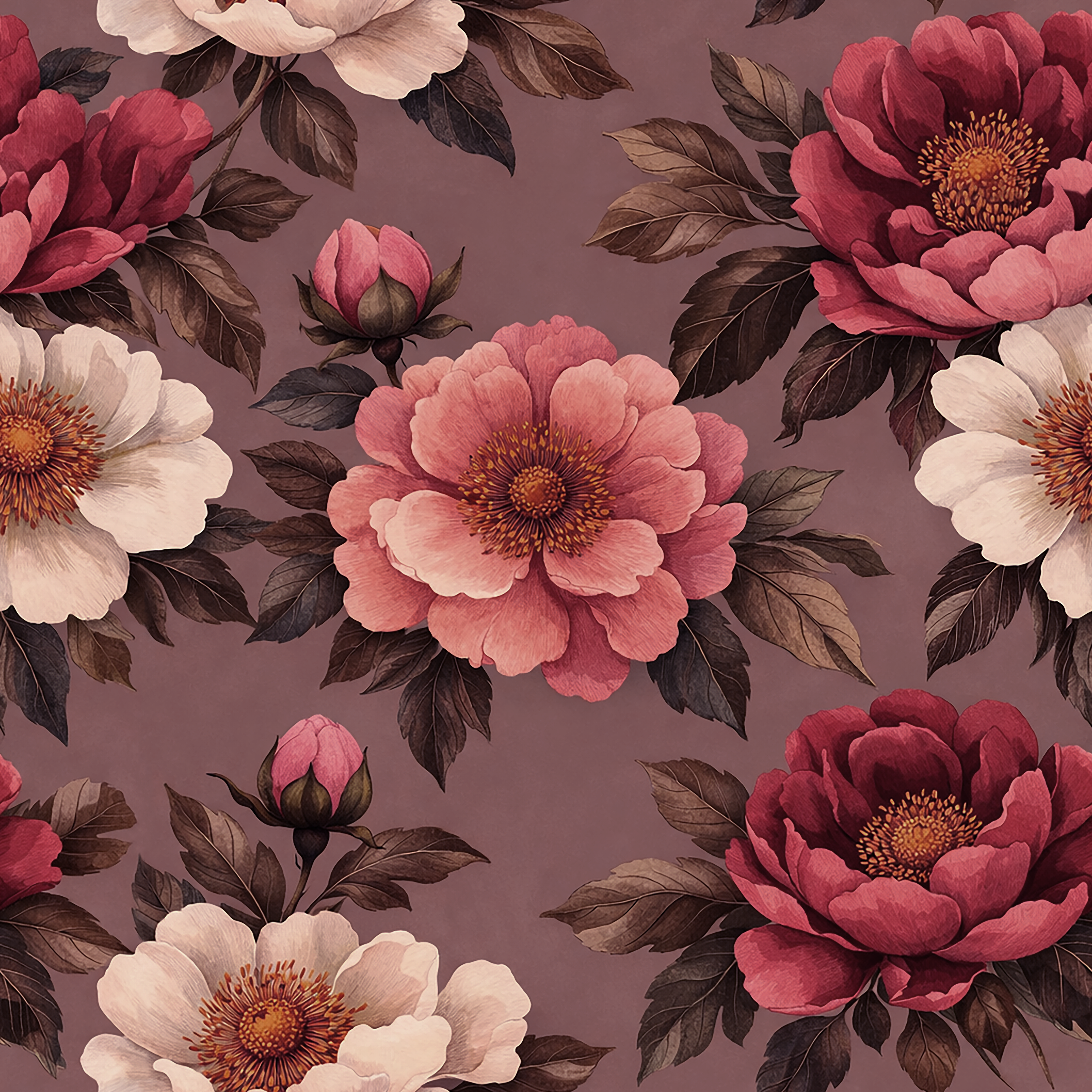 Antique Blossom Harmony Wallpaper