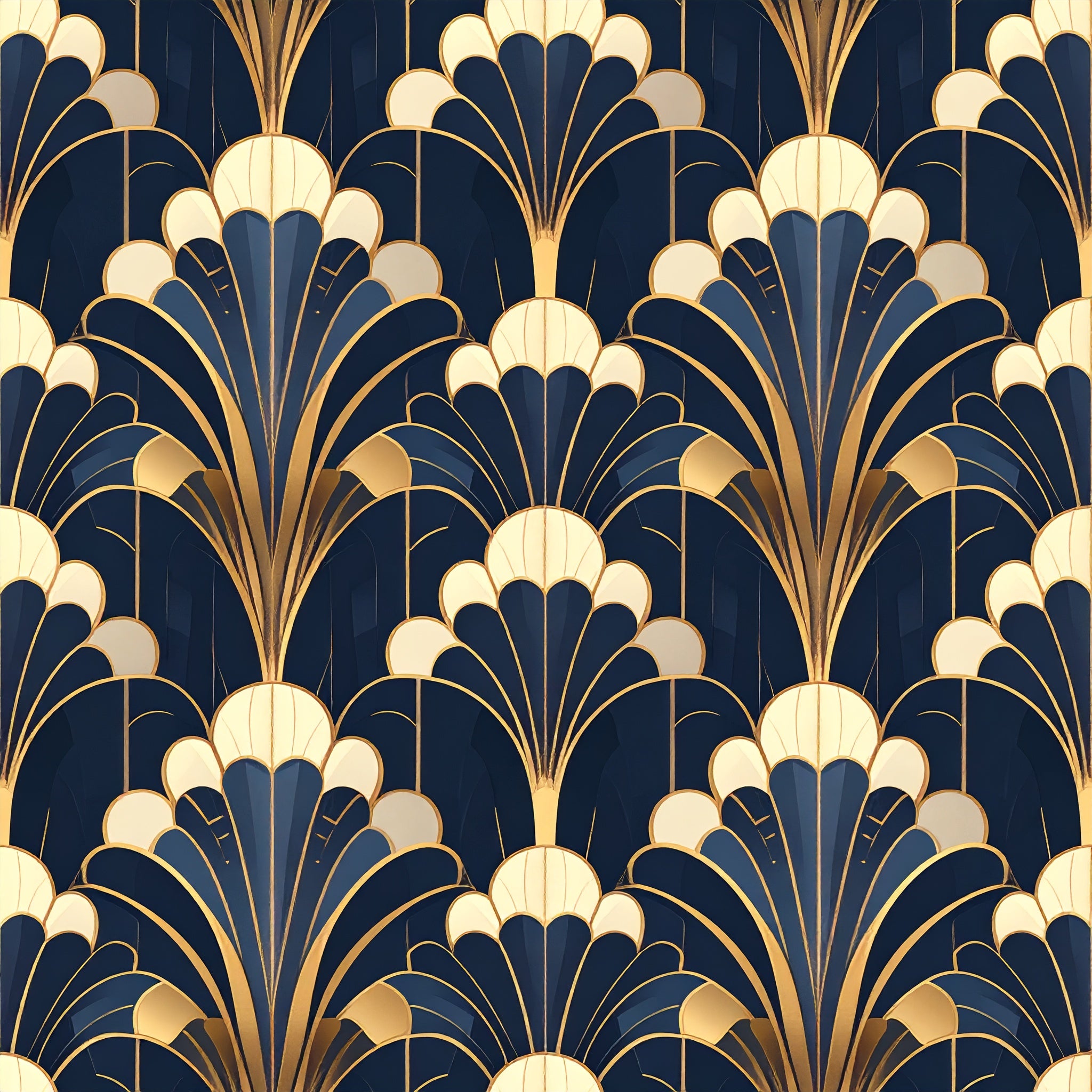 Art Deco Fan Bloom Wallpaper