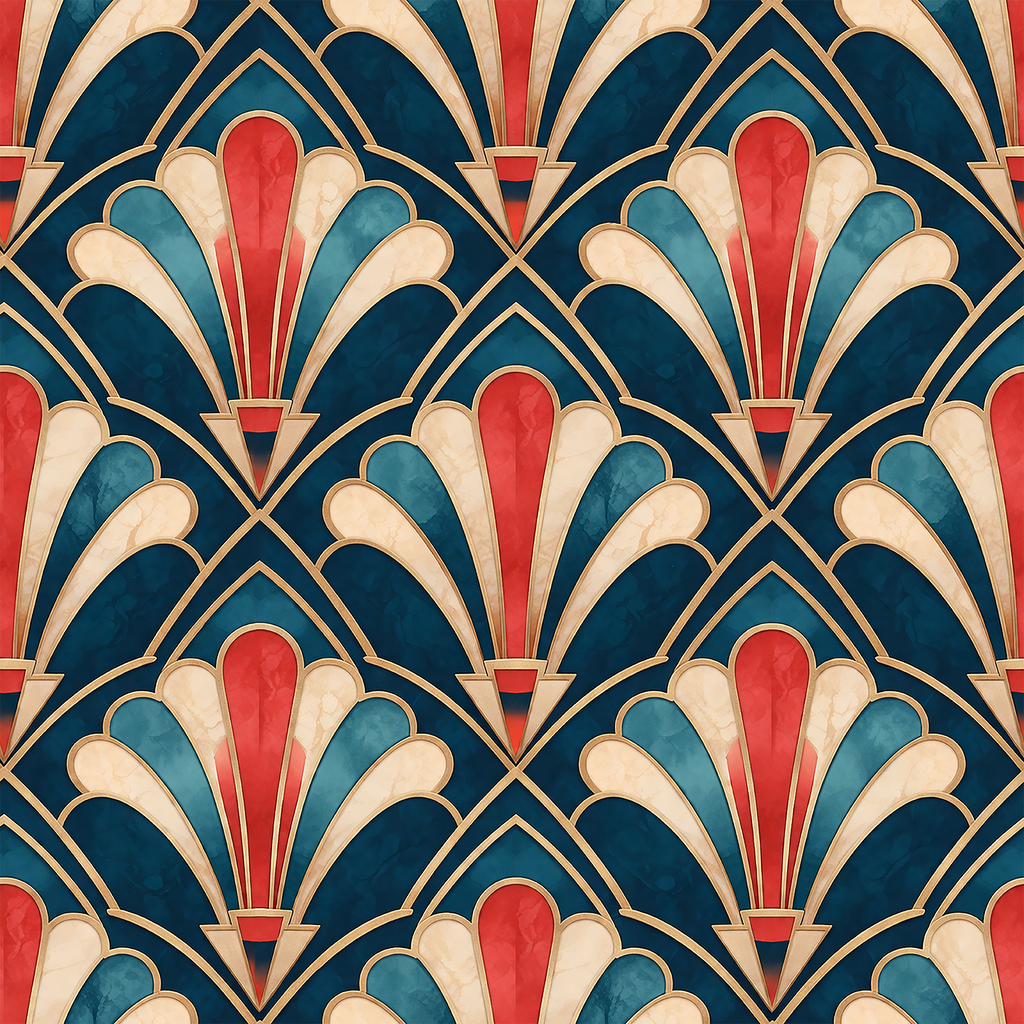 Art Deco Fan Pattern Wallpaper