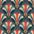 Art Deco Fan Pattern Wallpaper