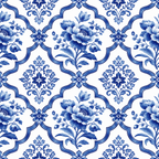 Blue Willow Trellis Wallpaper