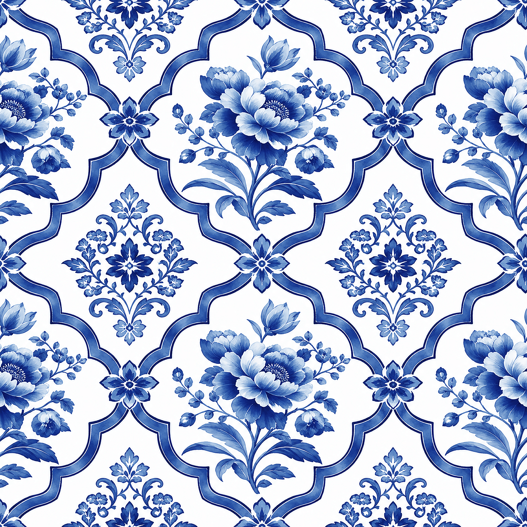 Blue Willow Trellis Wallpaper Peel and Stick Wallpaper | Accent Haus