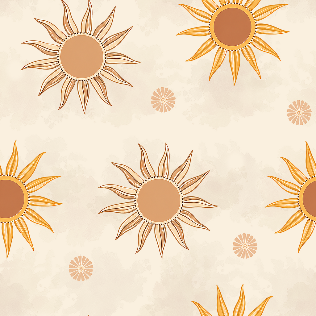 Boho Sunburst Pattern Wallpaper